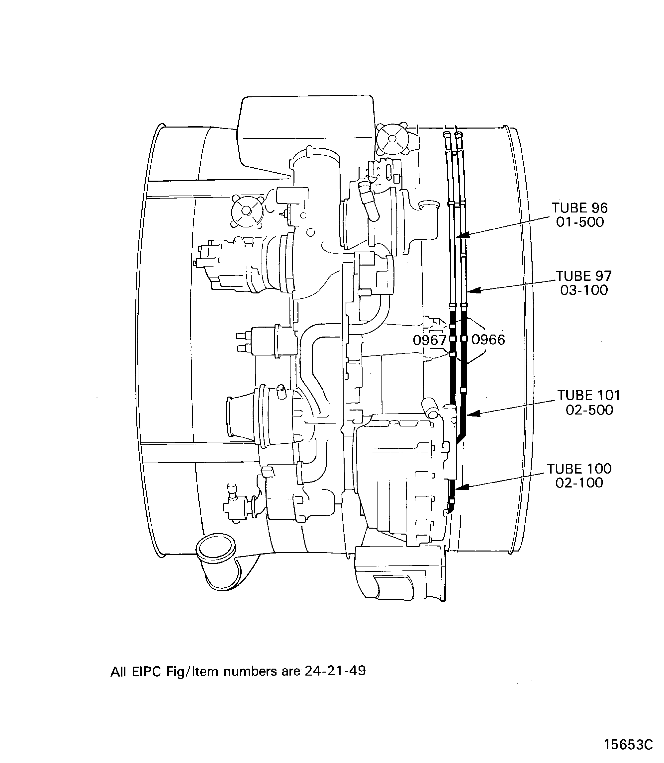 Remove the IDG Oil Cooling Tubes (100 and 101)