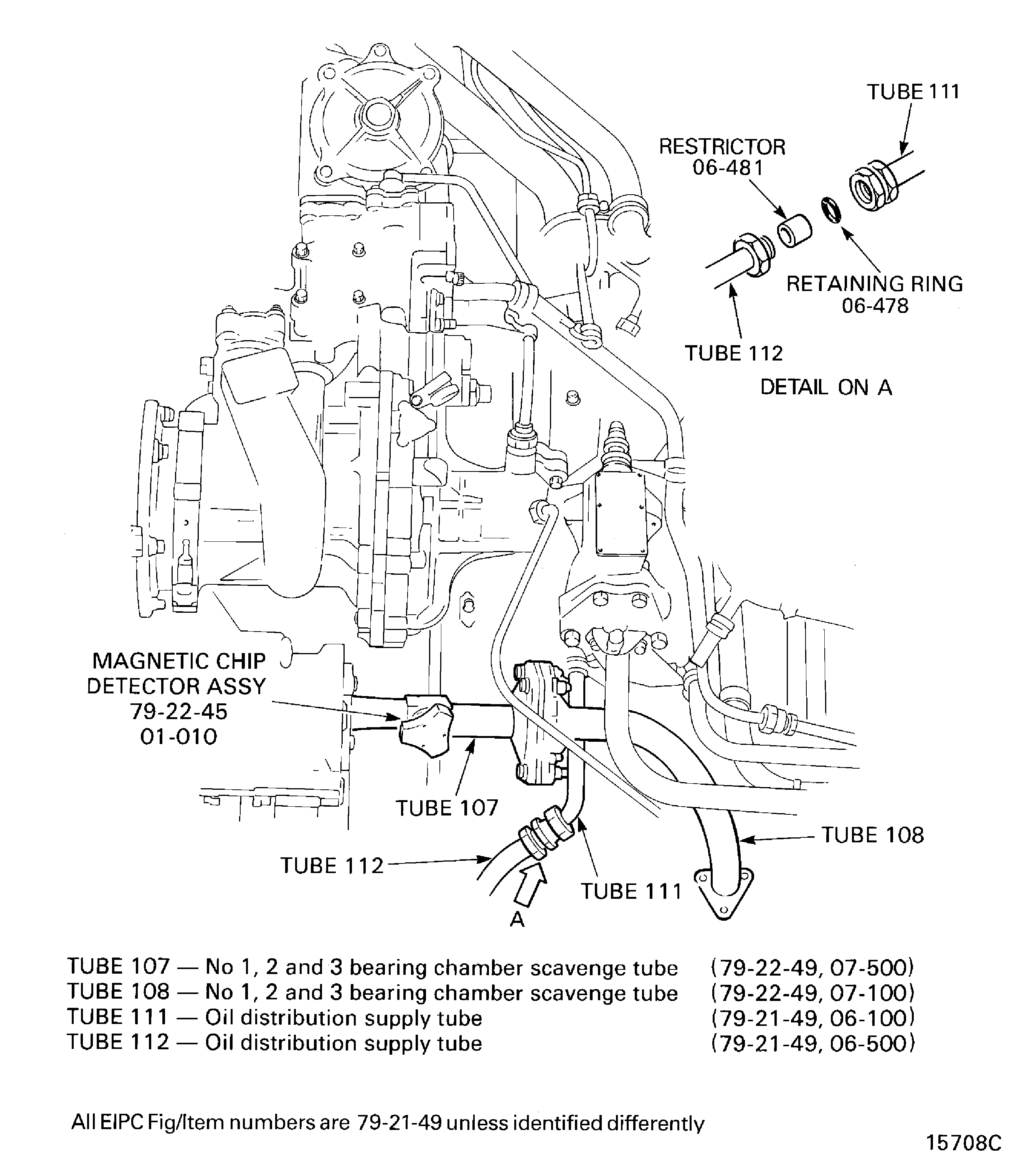 Remove the No.1, 2 and 3 Bearing Compartment Scavenge Tube Assembly