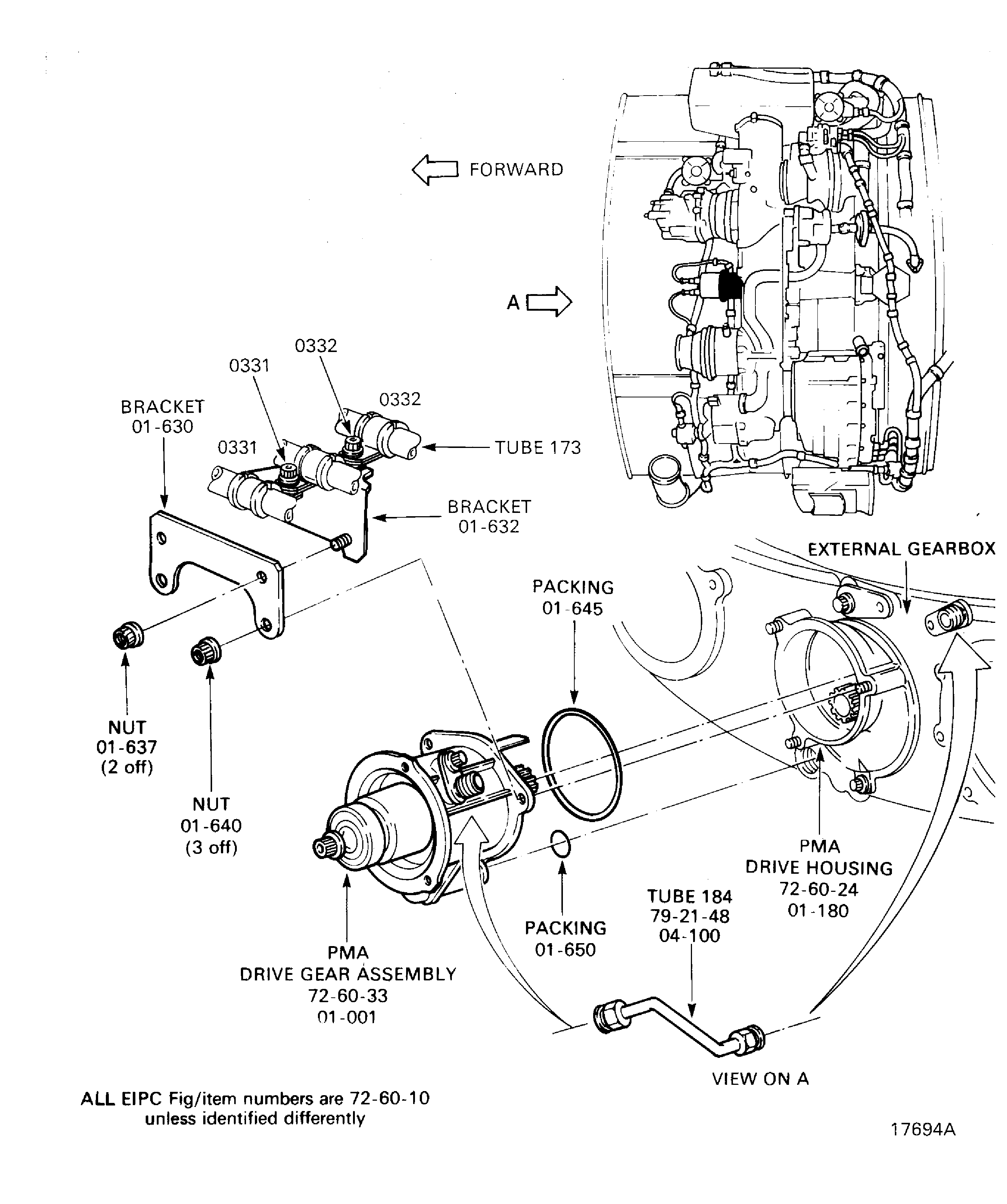 Install the PMA drive gear assembly