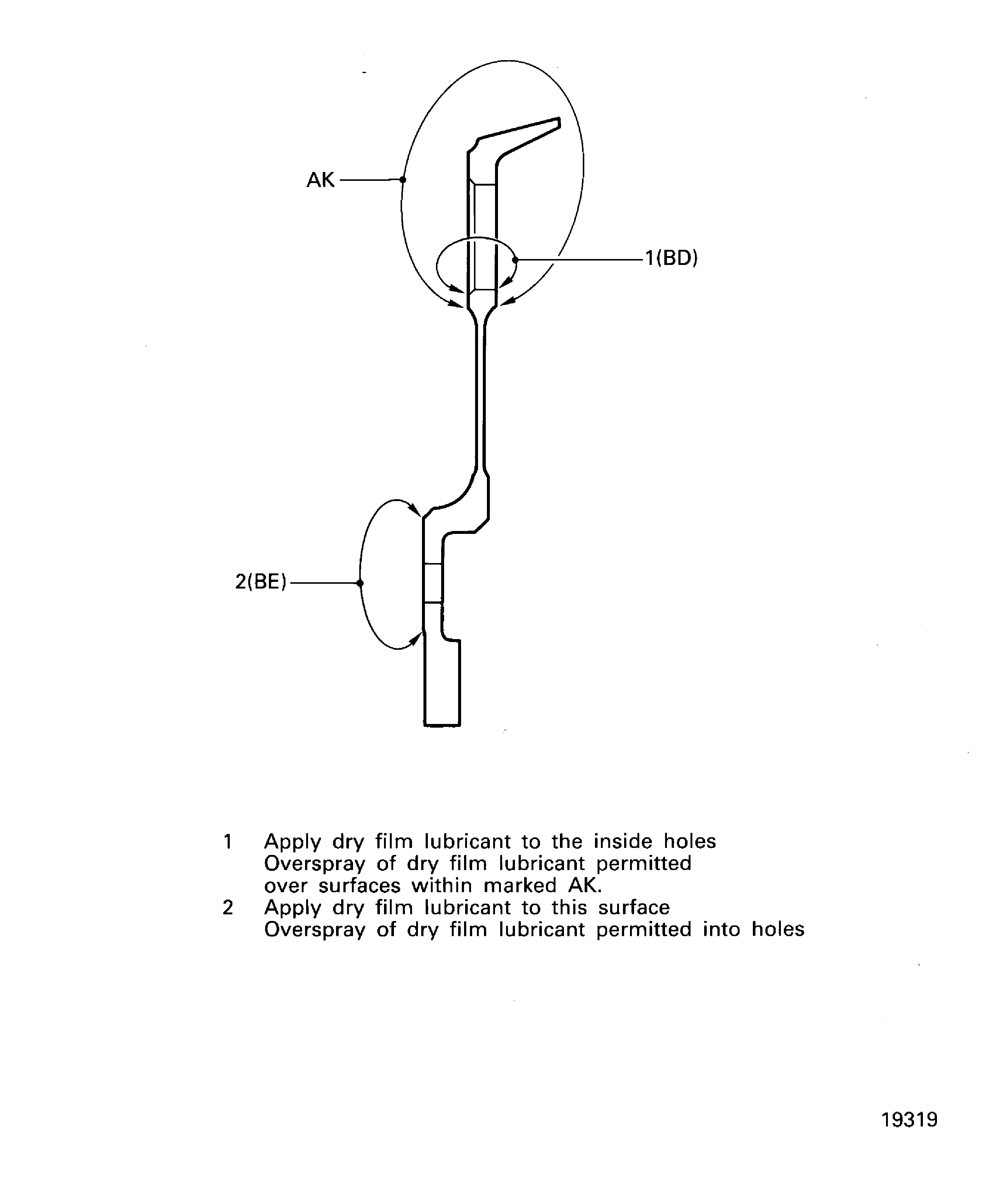 Apply dry film lubricant to the rear blade retaining ring