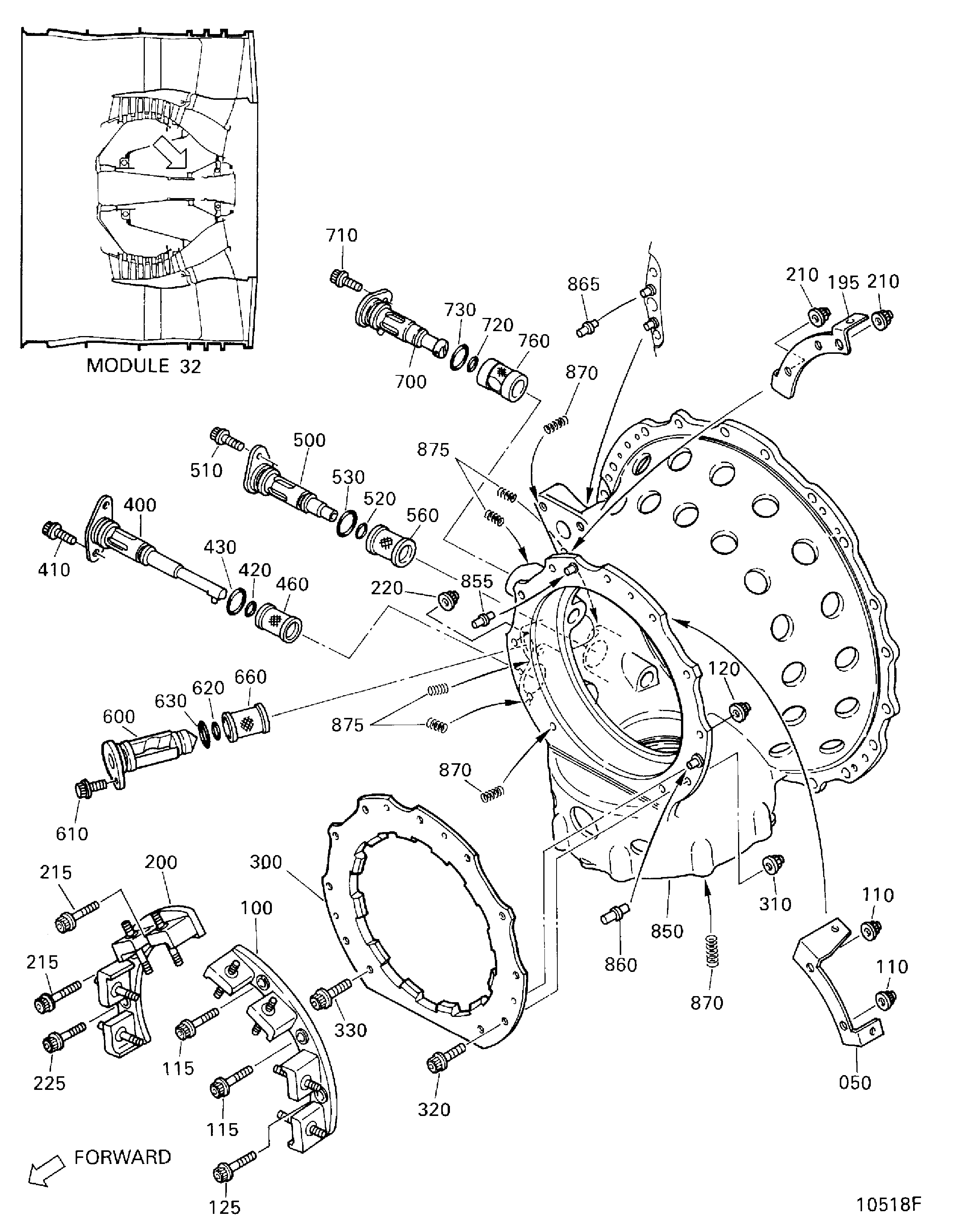 NO.2 BEARING SUPPORT AND PROBE BRACKETS