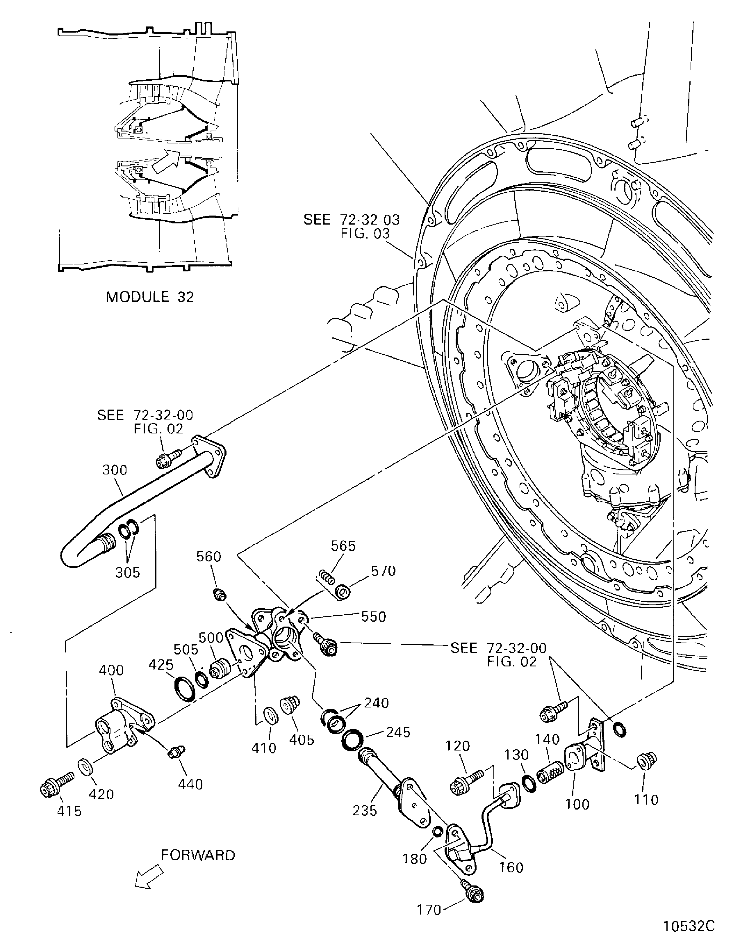 NO.2 AND 3 BEARING OIL DISTRIBUTOR AND TUBES