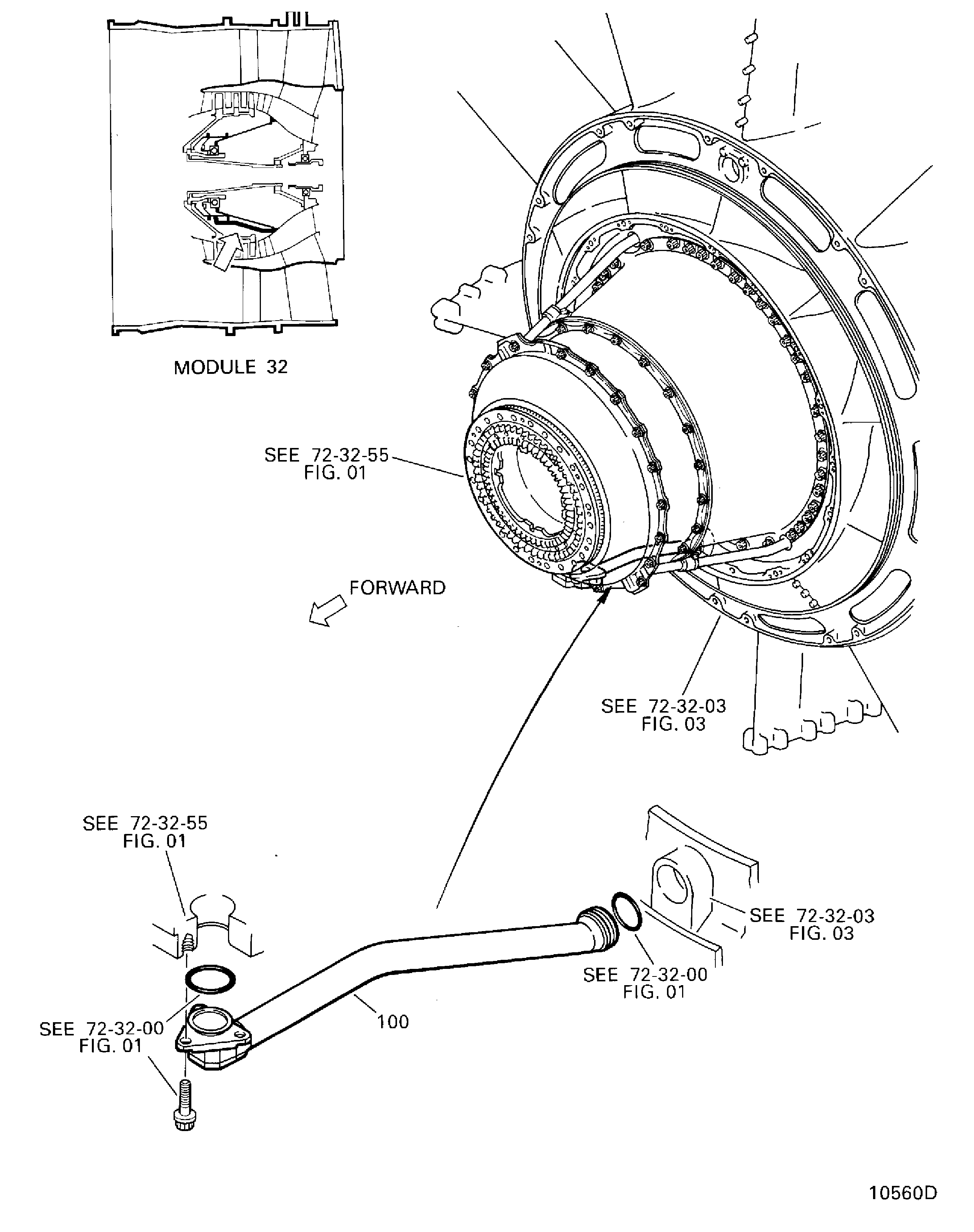 NO.1 BEARING COMPARTMENT SCAVENGE OIL TUBE