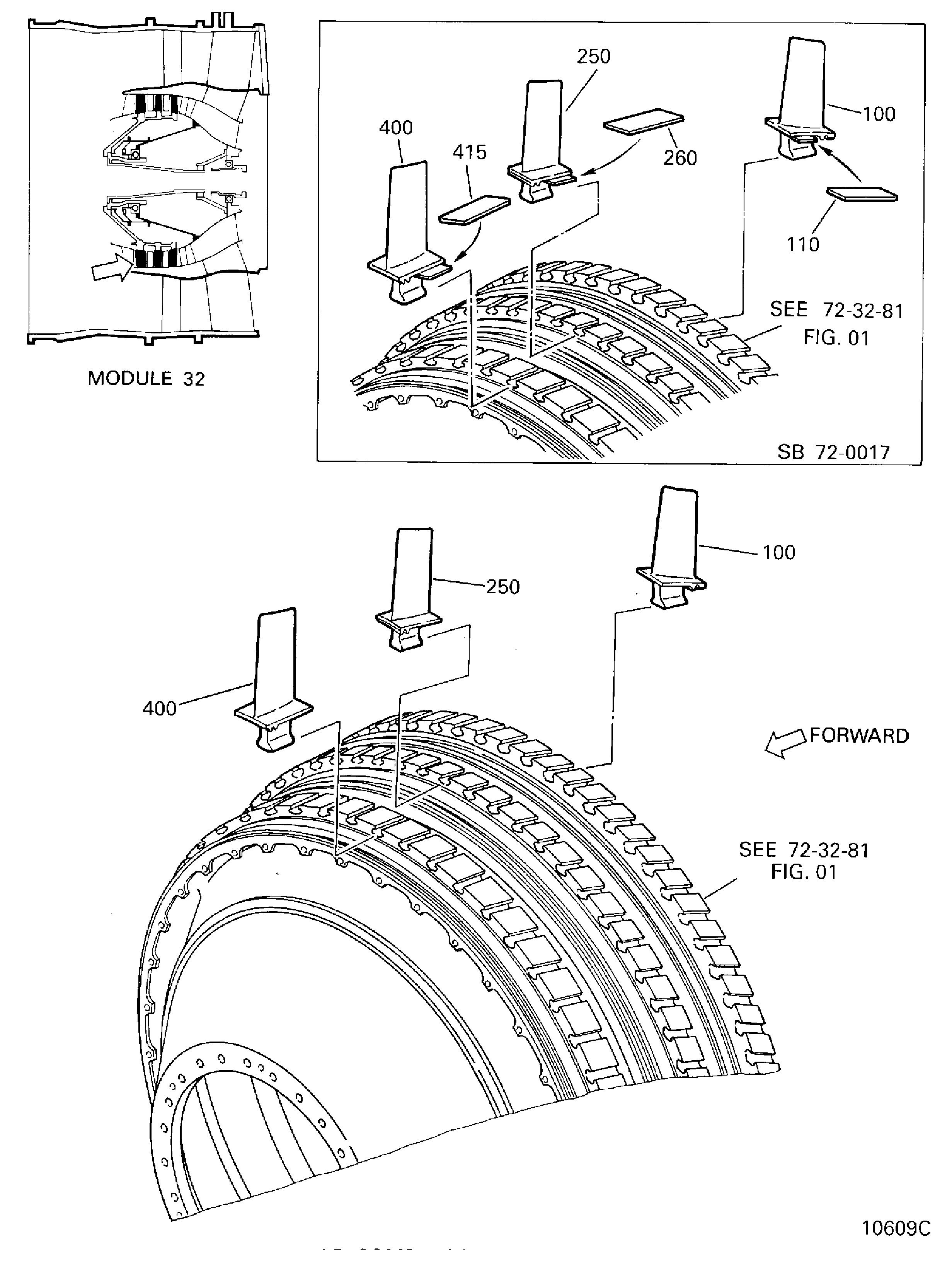 "LP COMPRESSOR STAGE 1.5, 2 AND 2.5 BLADES"