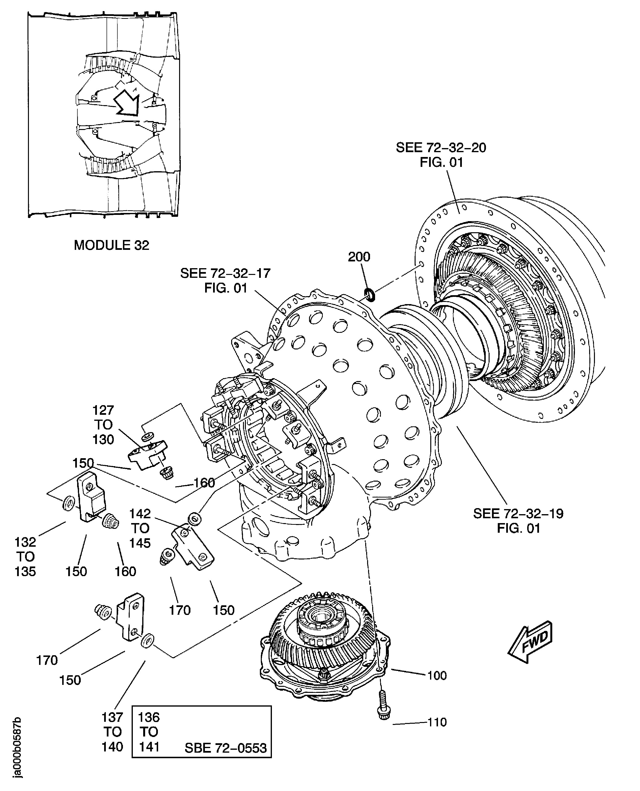 NO.3 BEARING INTERNAL GEARBOX AND SUPPORT ASSEMBLY