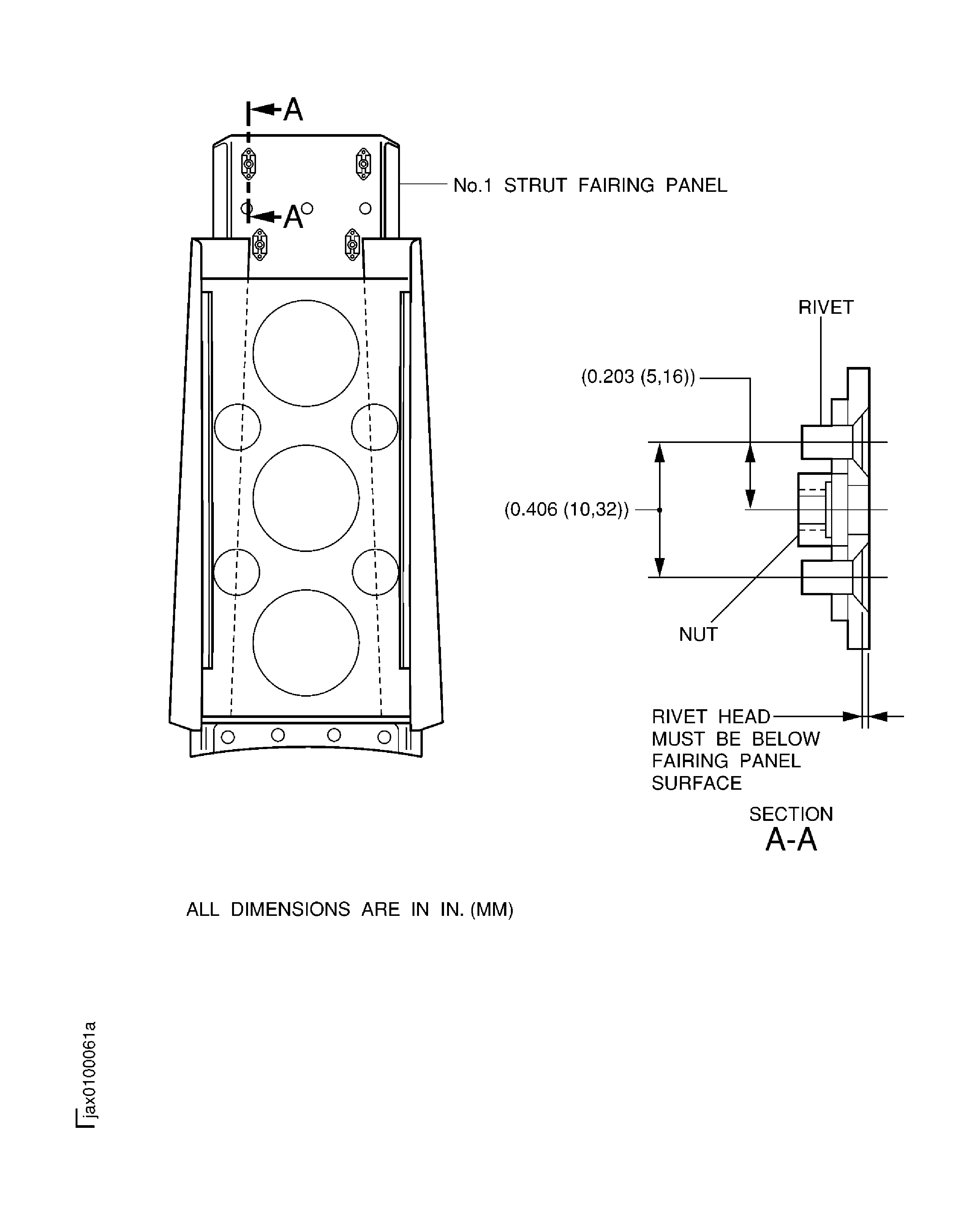 No.1 strut fairing panel - Replace the nut
