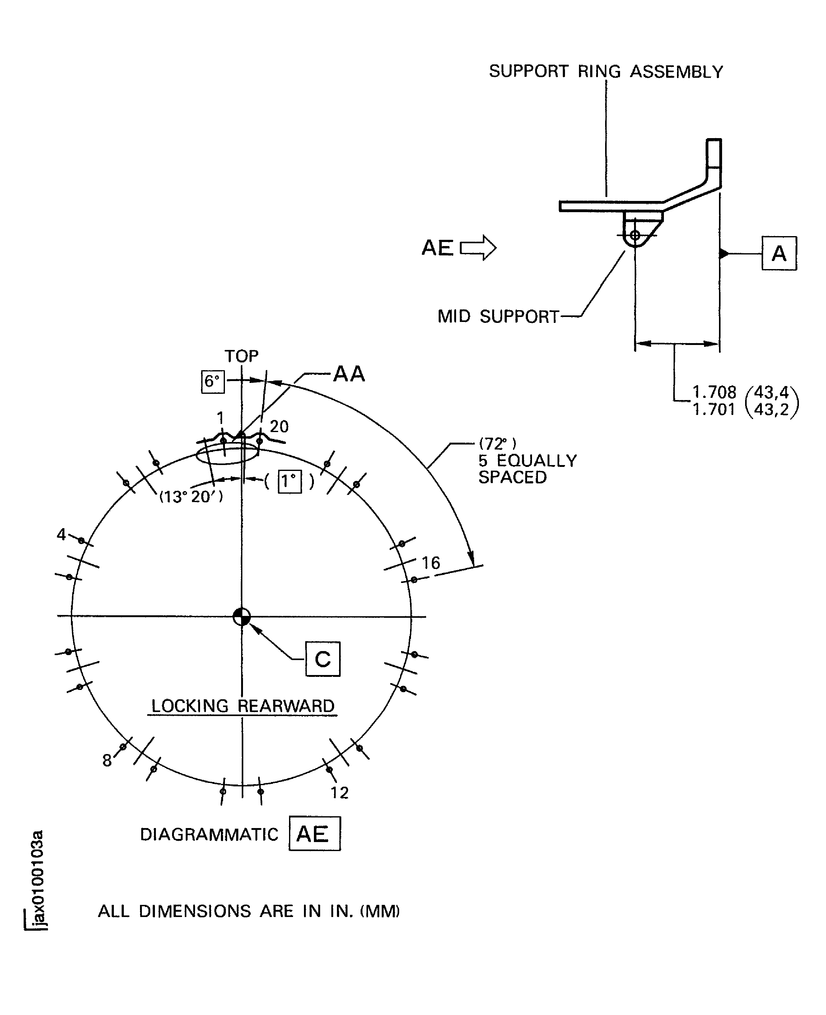 Replace the mid support of the support ring assembly - Assembly B