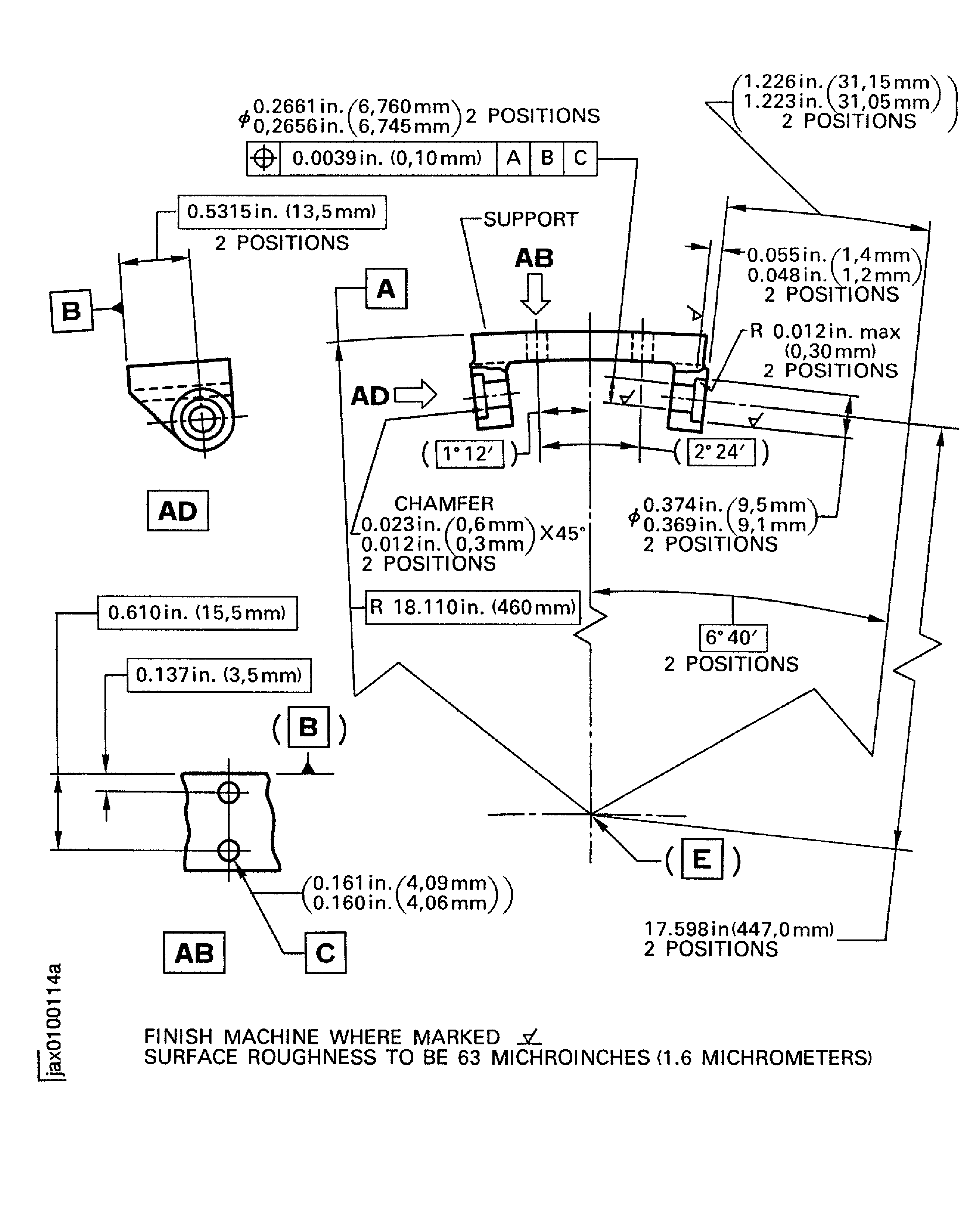 Repair details and dimensions - support