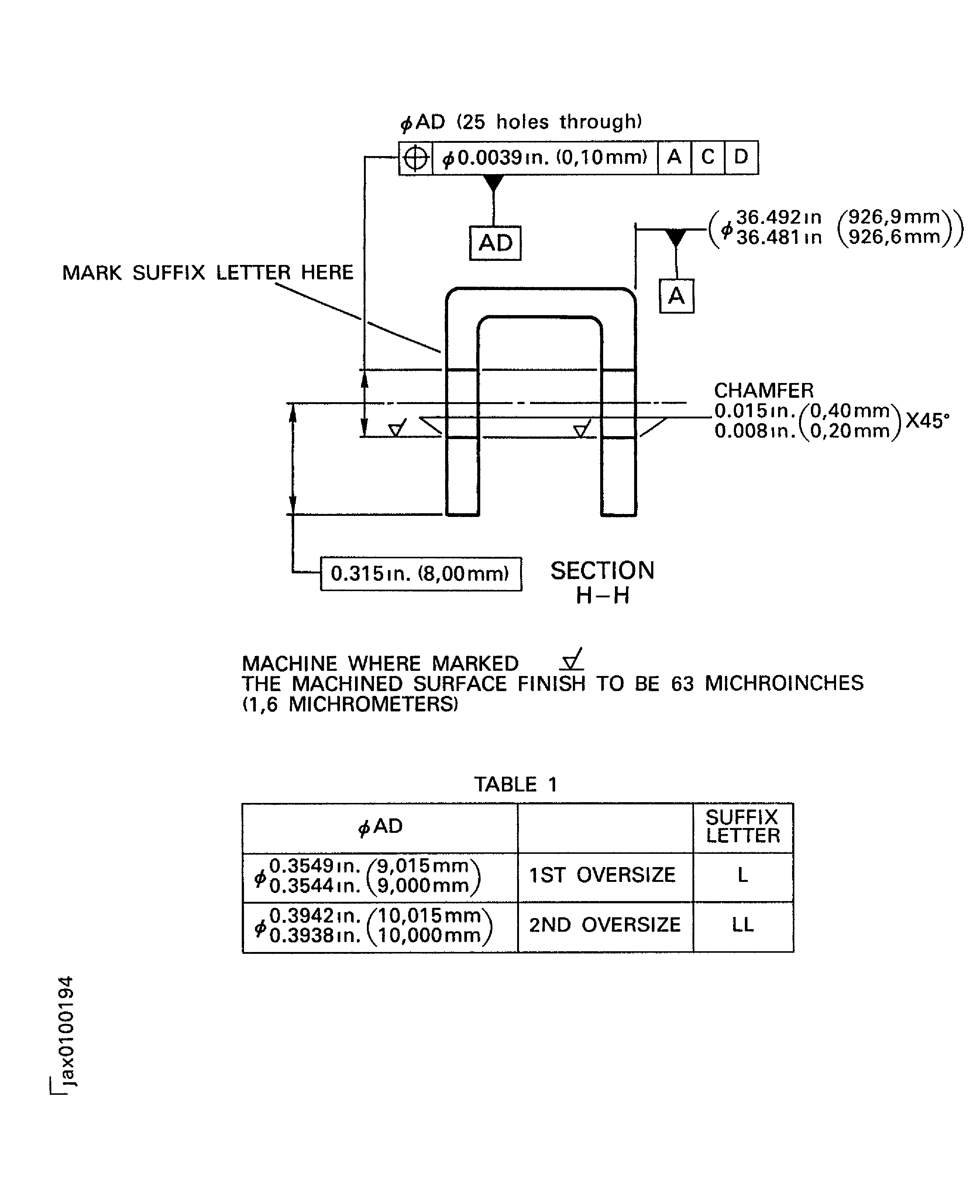 Repair details and dimensions