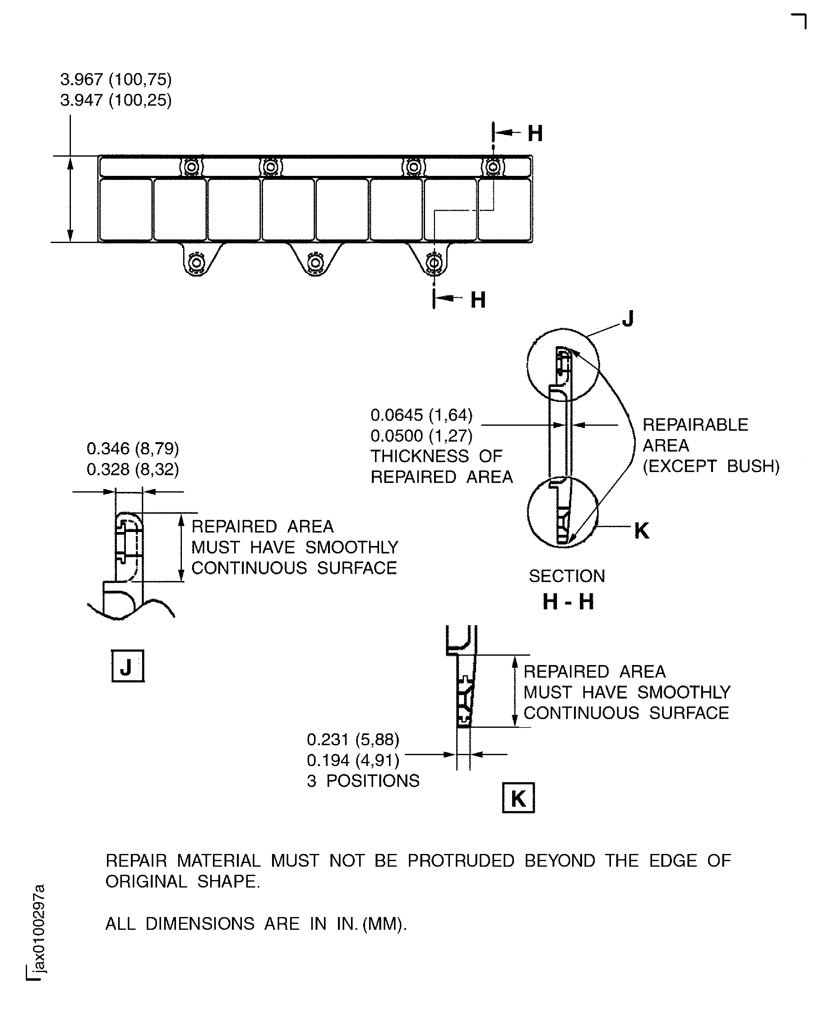 In process dimension before painting Polyurethane paint - Assembly B