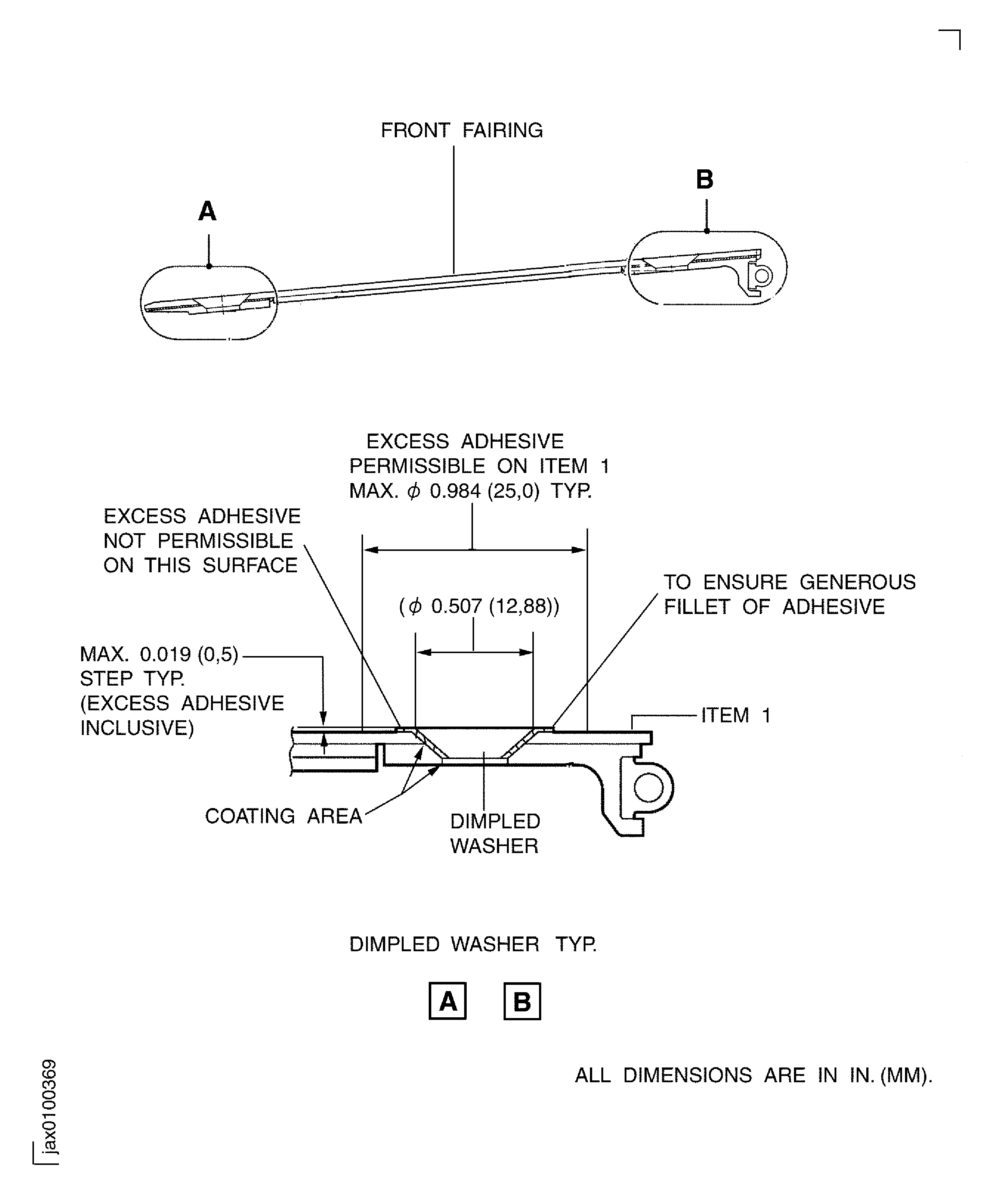 Replacement of the dimpled washer