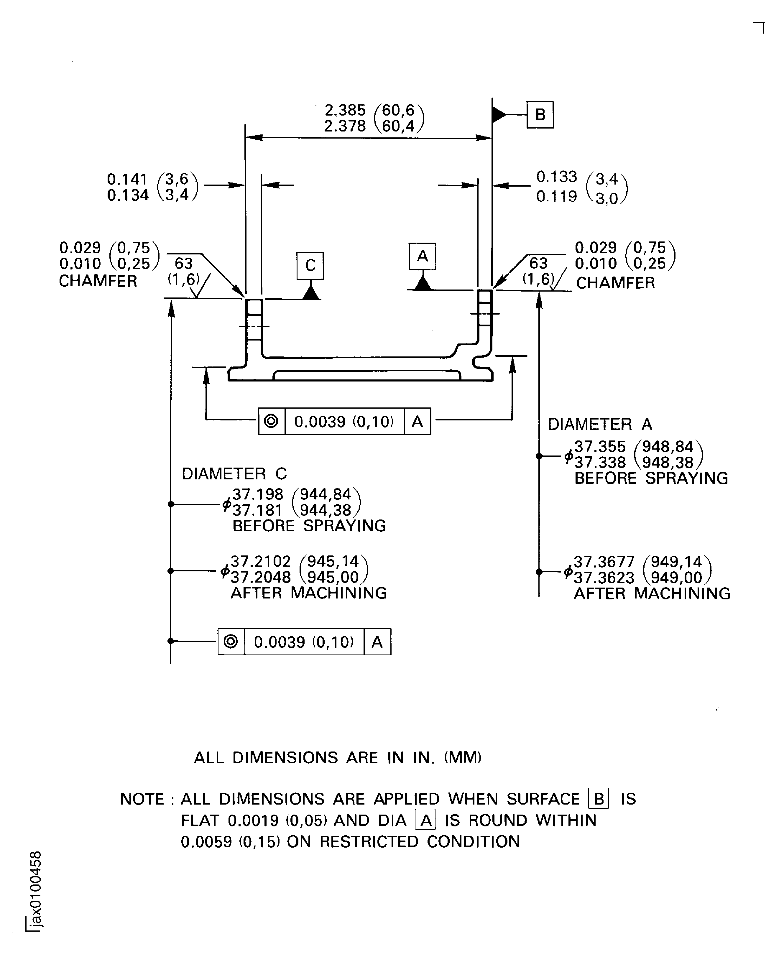 Repair details and dimensions - Assembly B