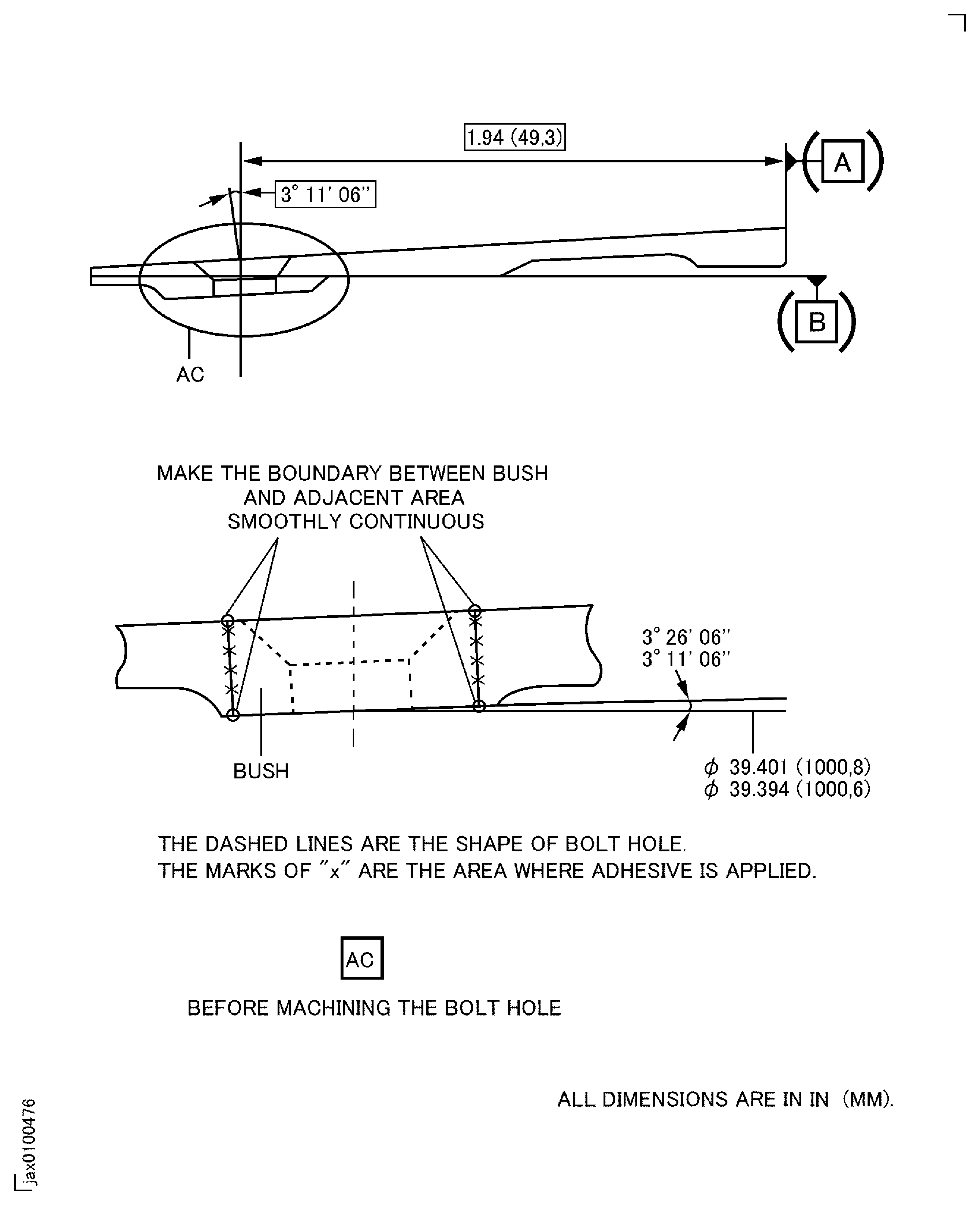 Dimensions of Repaired Splitter Fairing