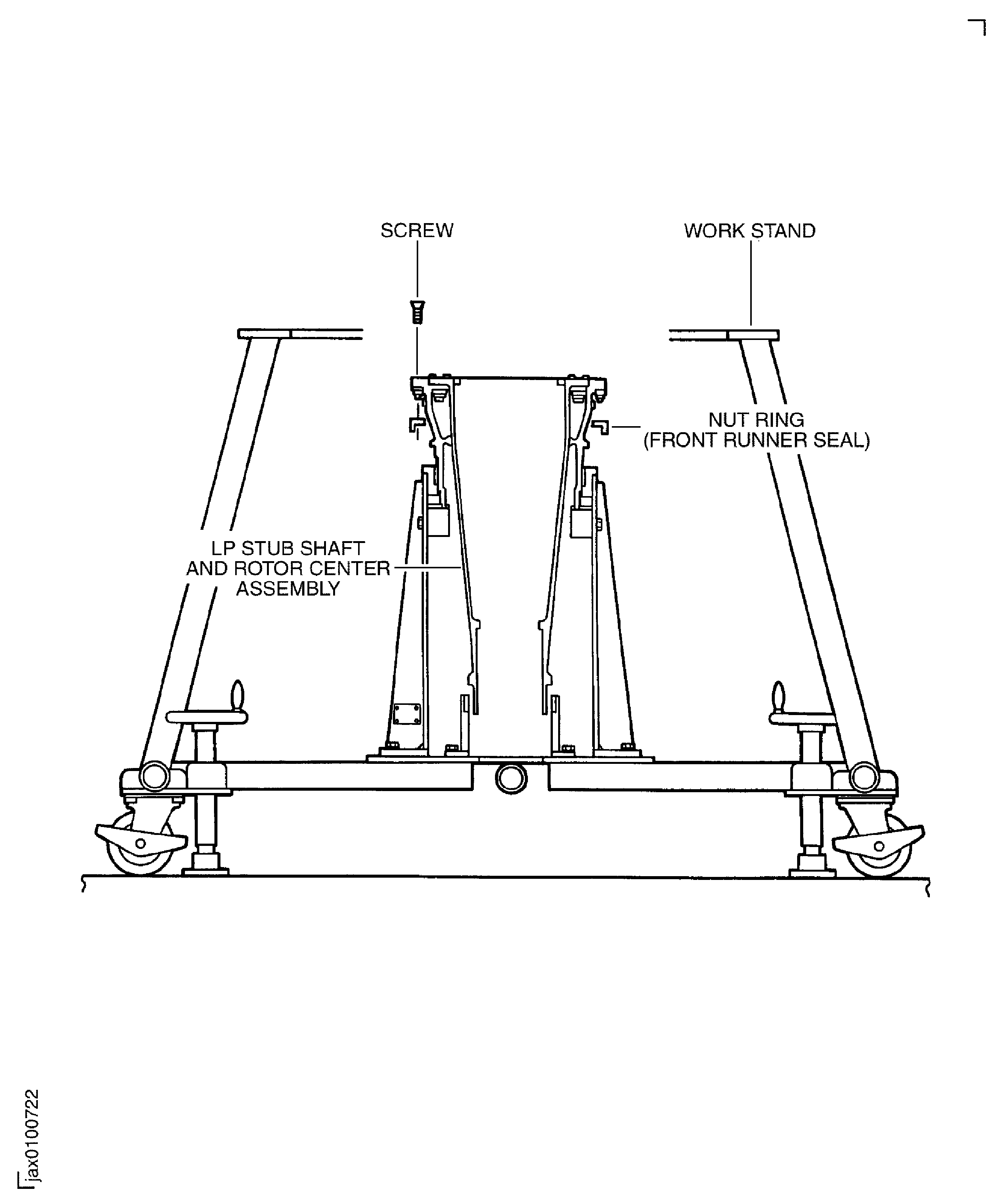 Remove the Nut Ring from the Stub Shaft and Rotor Center Assembly