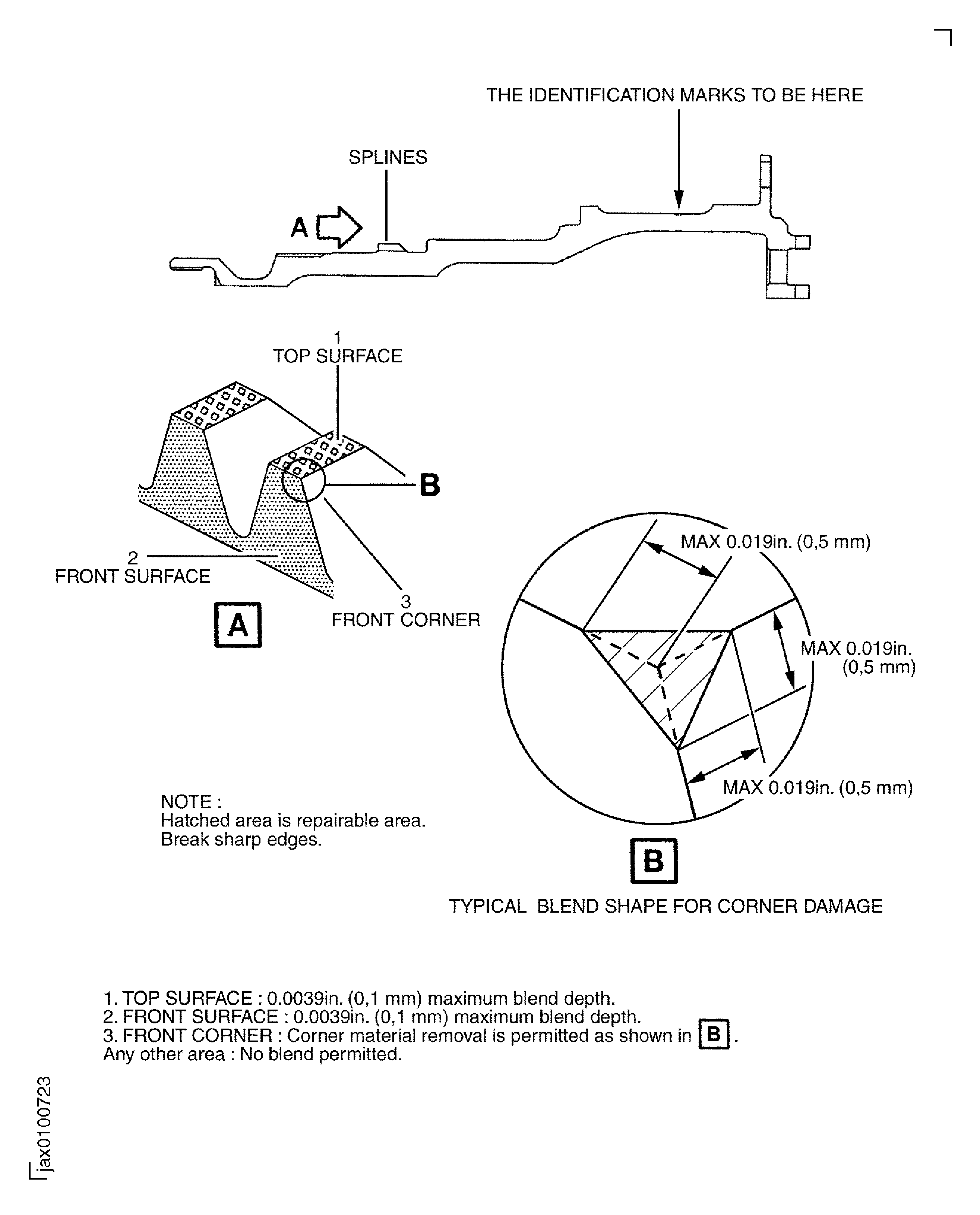 Repair details and dimensions