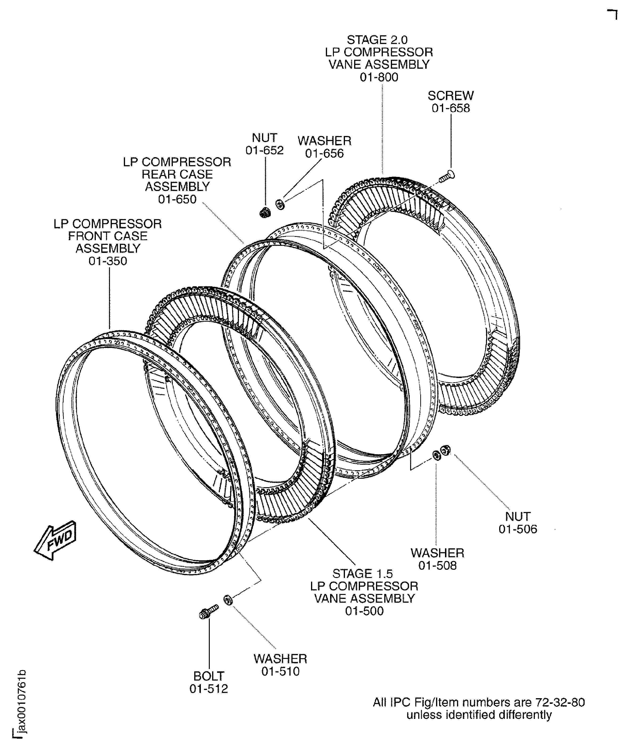 View of the LP Compressor Stage 1.5 and 2 Vanes