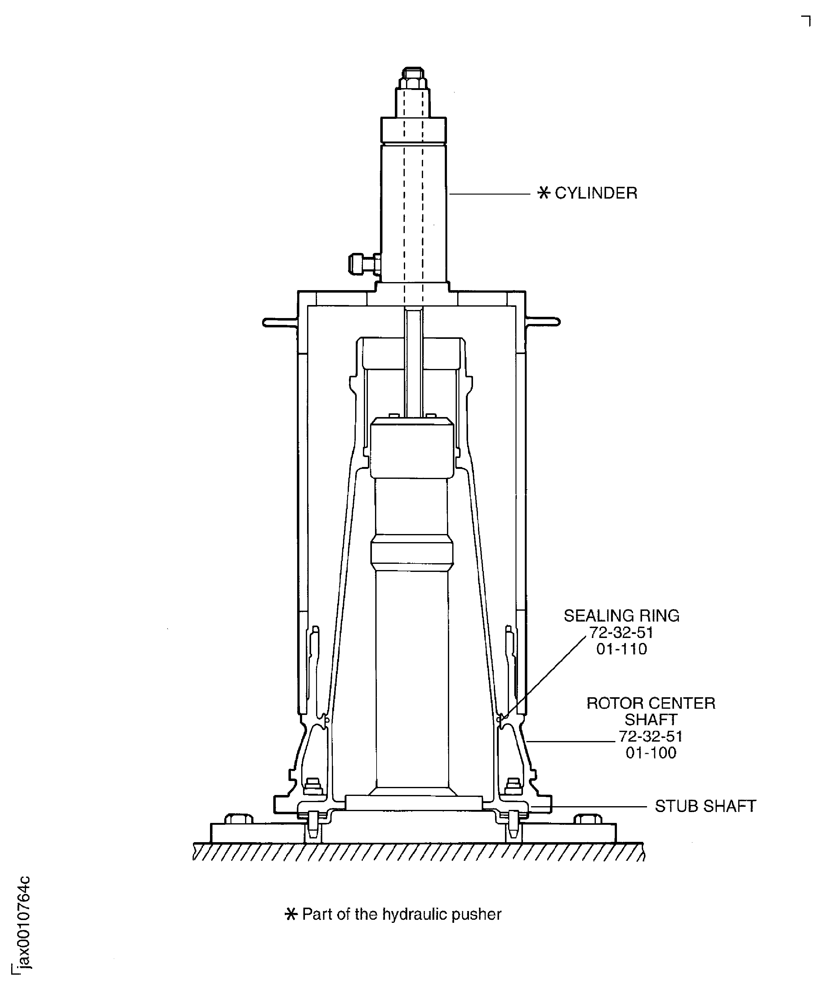Install the Rotor Center Shaft on to the Stub Shaft Assembly