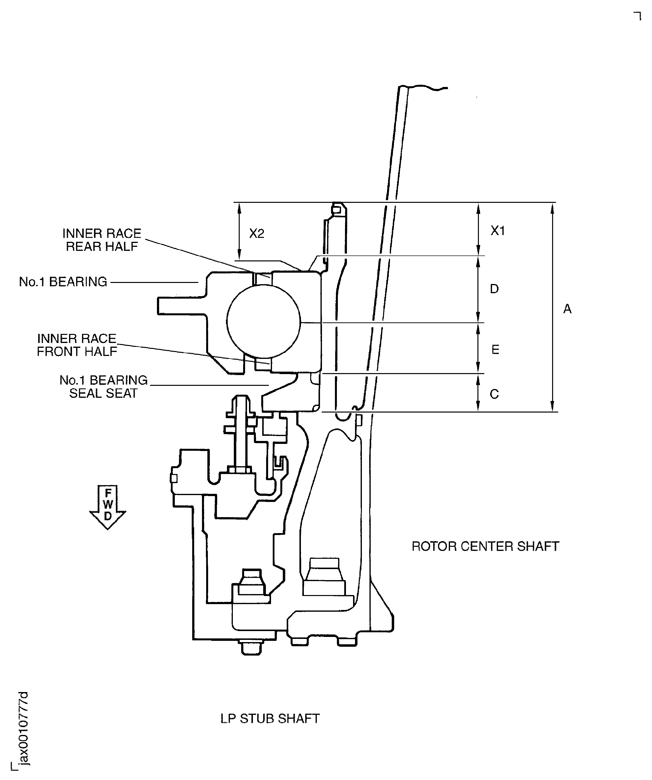 Prepare the Rotor Center Shaft, No. 1 Bearing Seal Seat and No. 1 Bearing