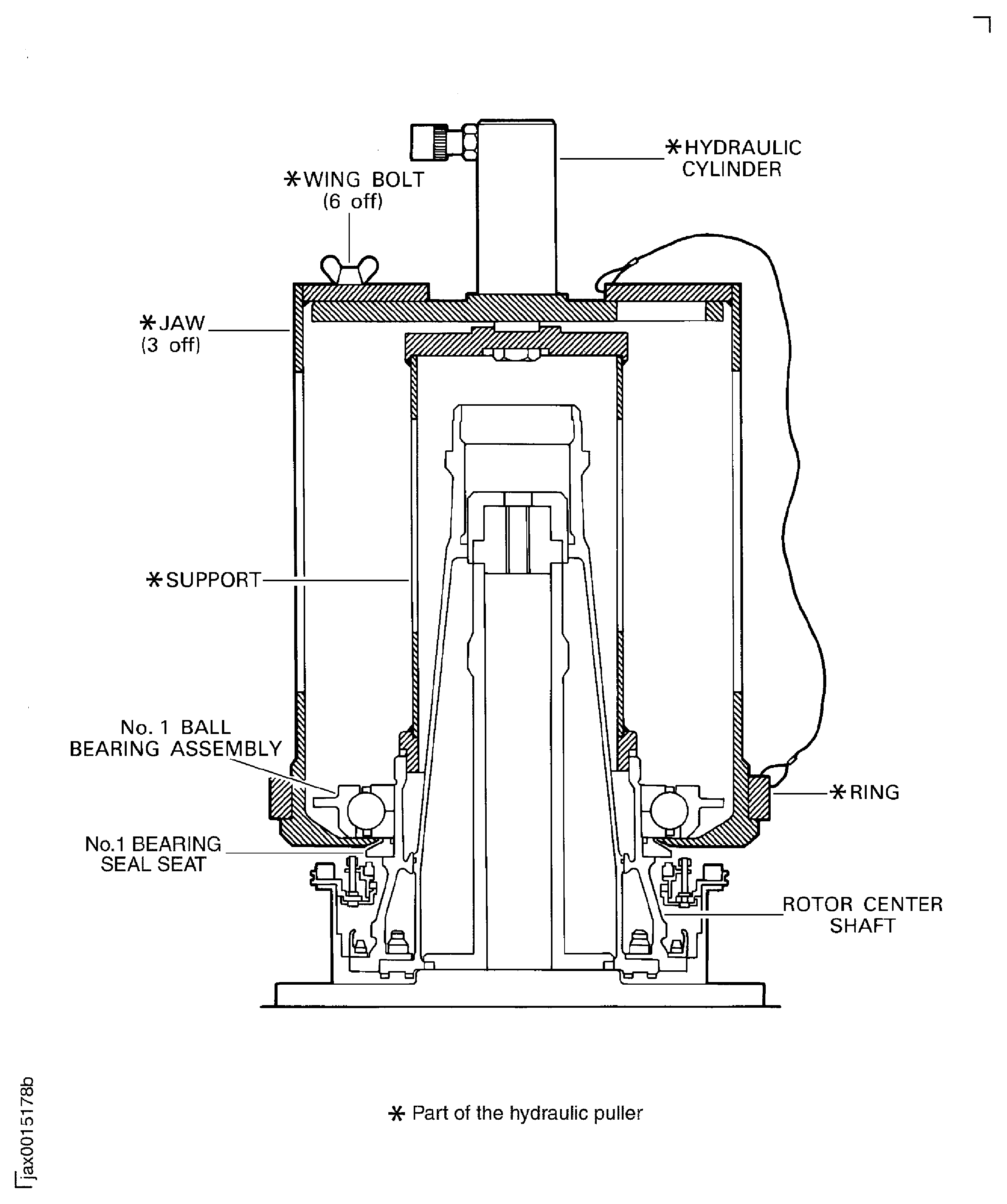 Remove the No. 1 Bearing from the Rotor Center Shaft
