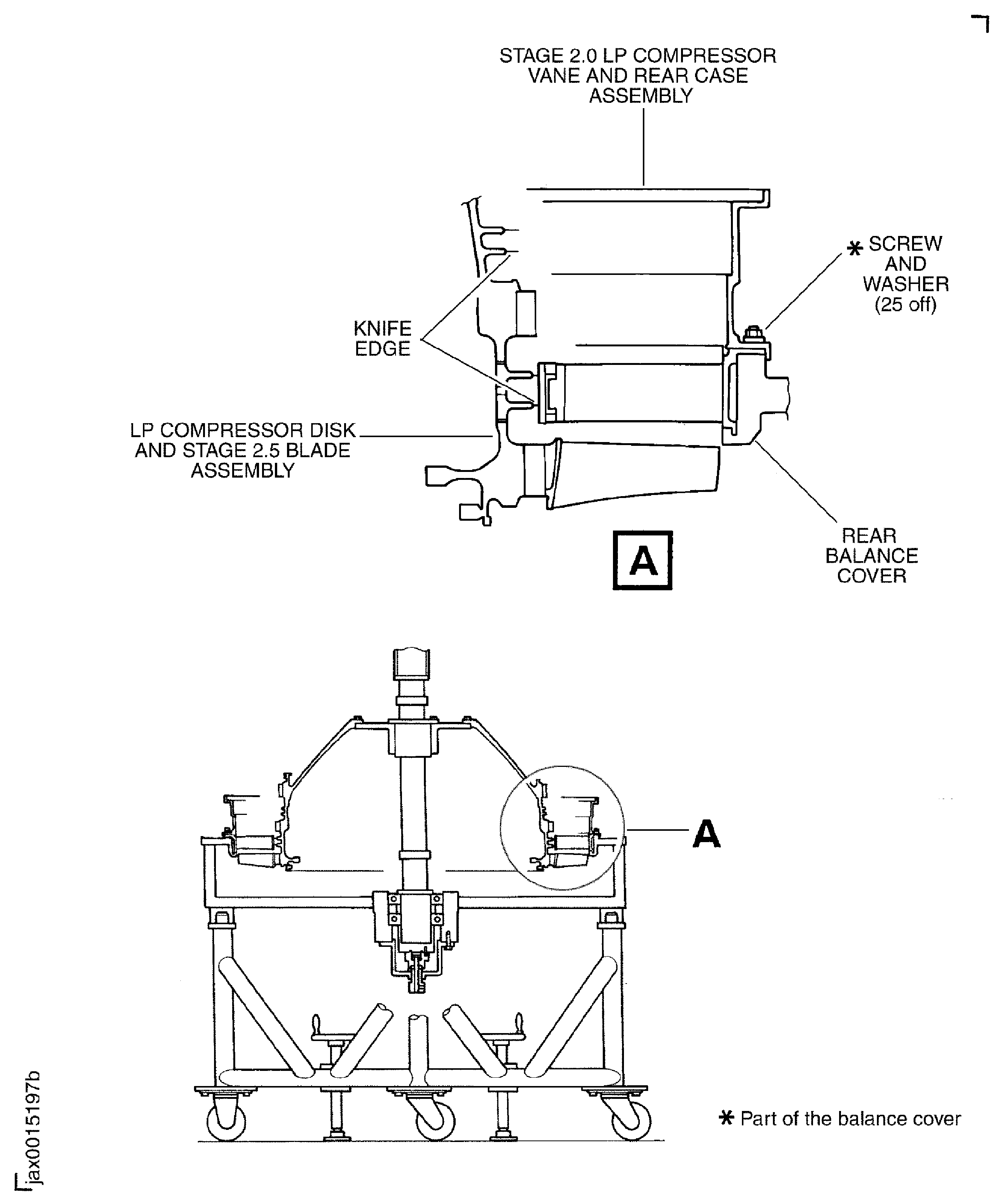 Install the Stage 2 LP Compressor Vane and Case Assembly on to the LPC Disk and Rear Balance Cover