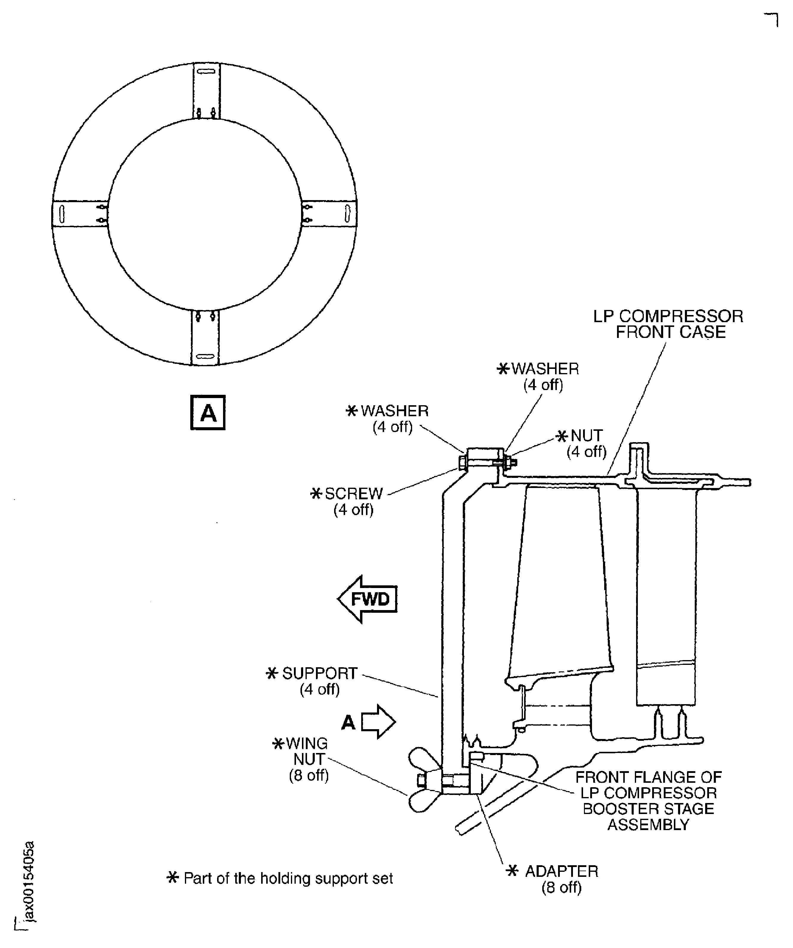 Install the holding support to the LPC assembly and the LPC front case
