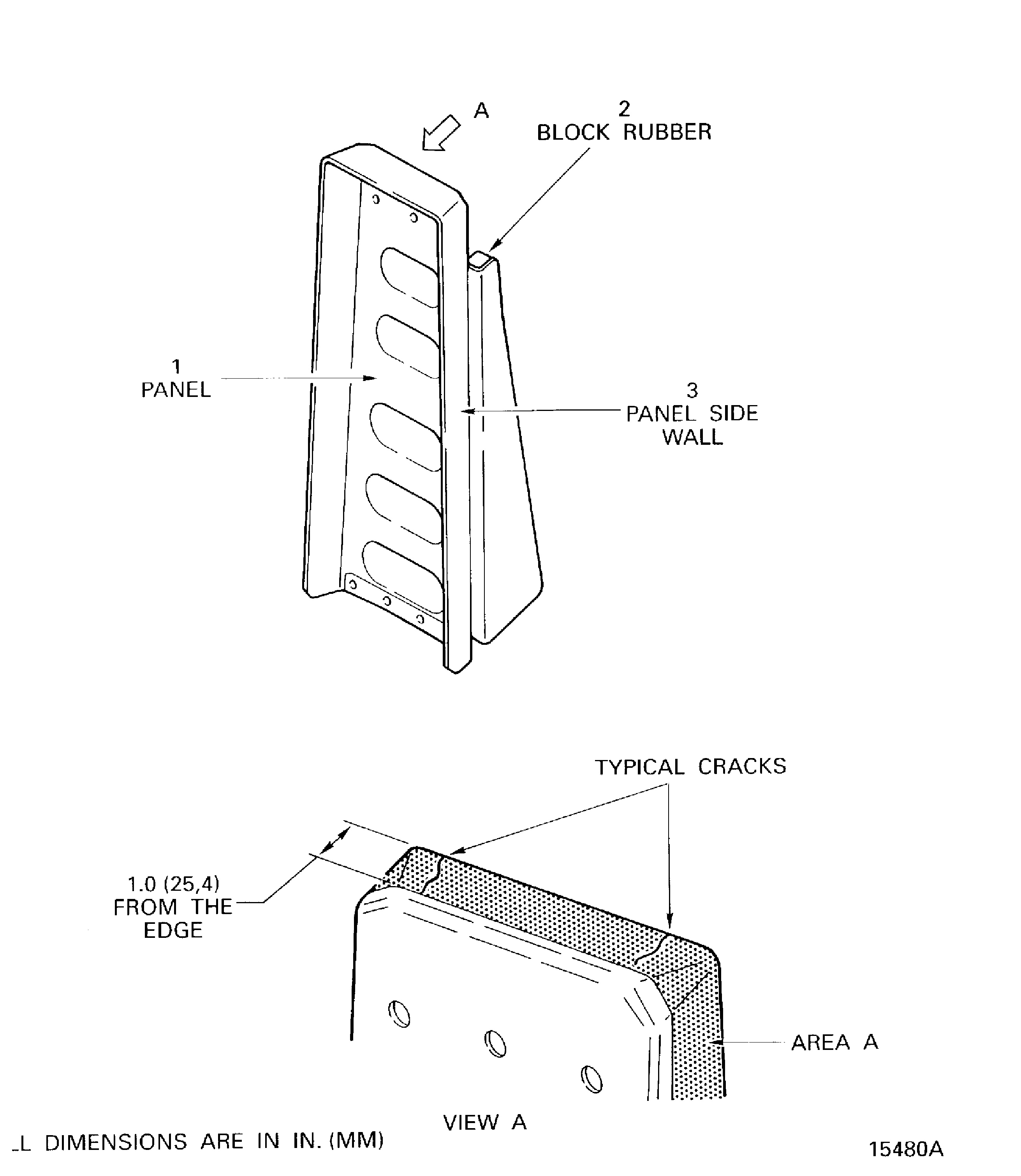 Locations on the No.1 strut fairing panel assembly