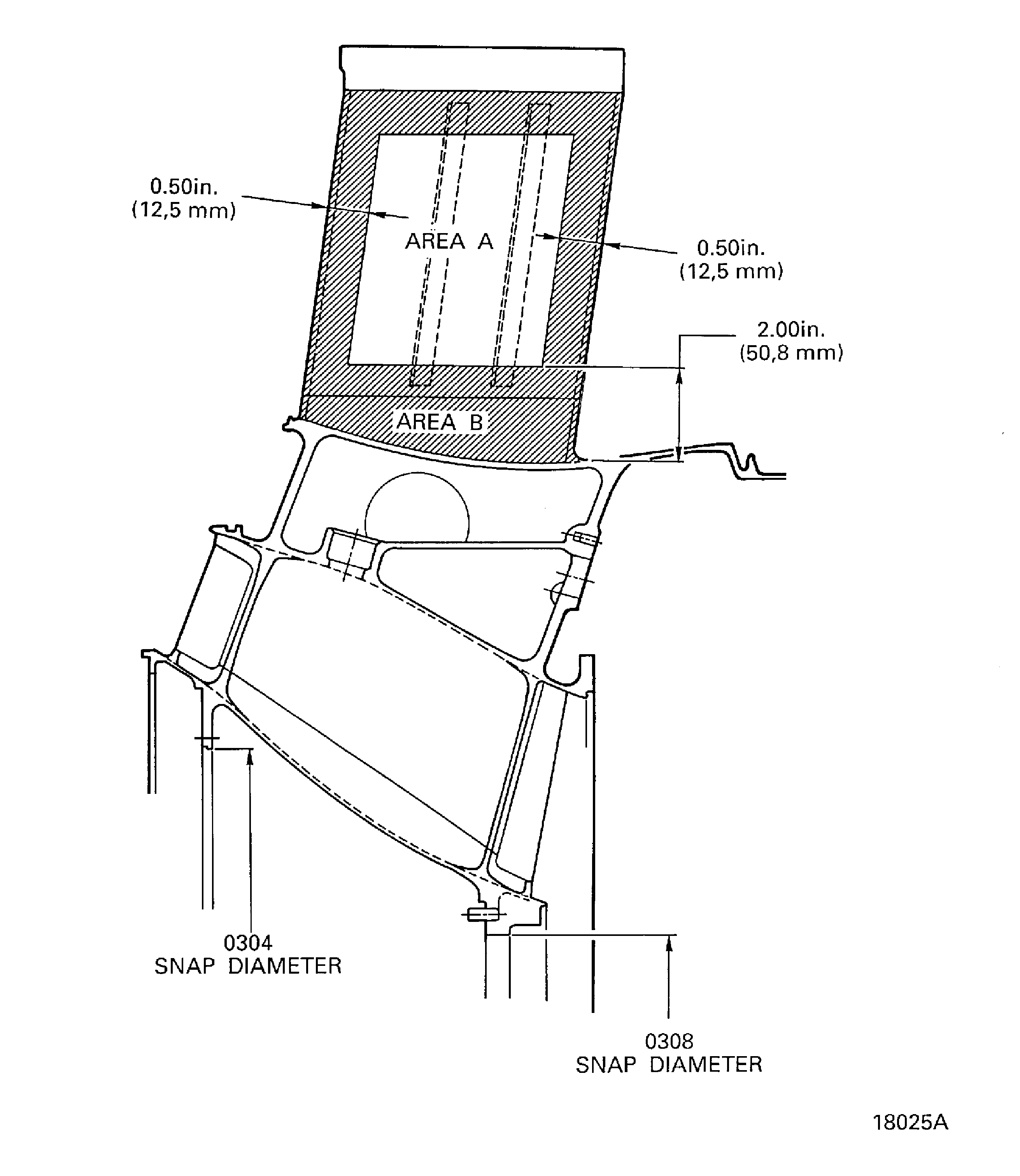 Locations on the fabrication fan frame assembly