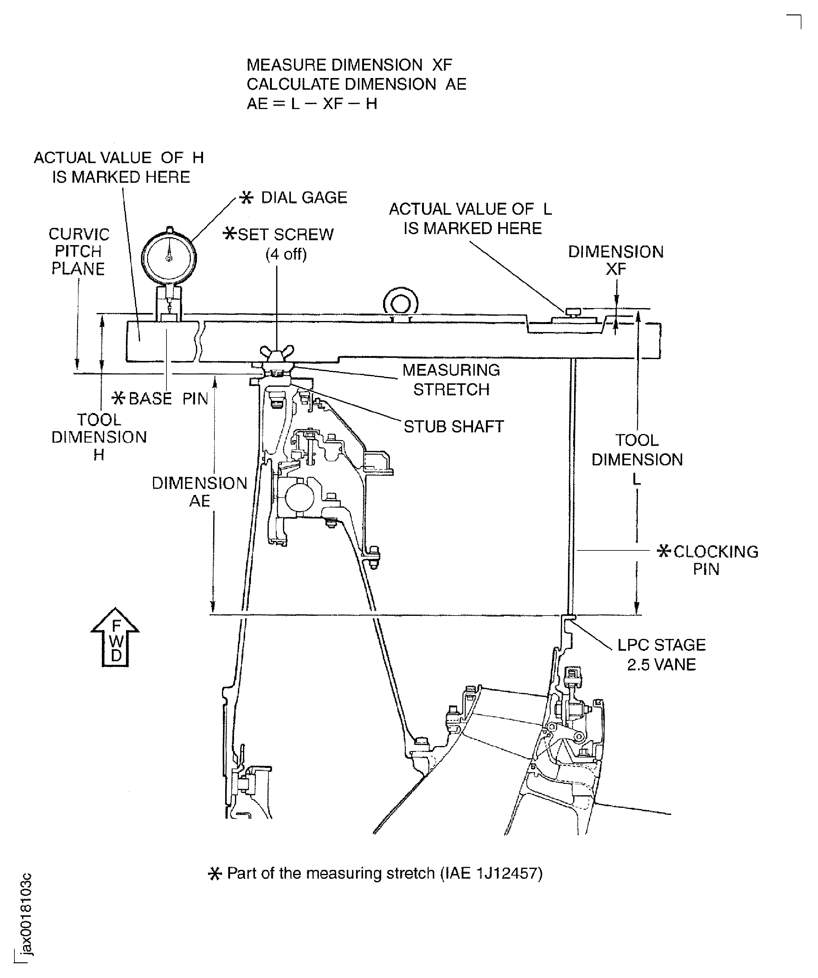 Measure the Interface Dimensions for the Installation of the LP Compressor Booster Stage Assembly