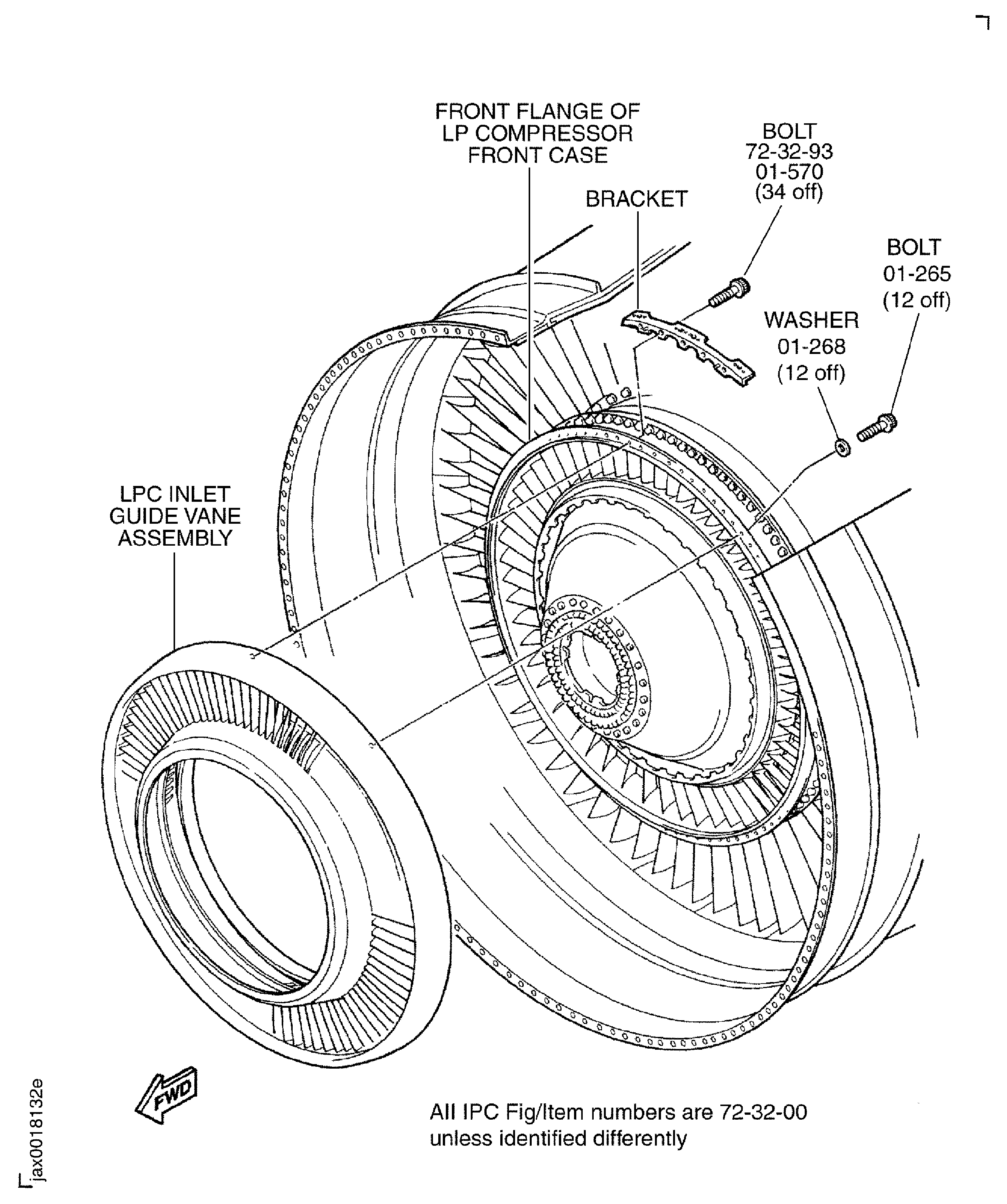 Install the LPC inlet guide vane assembly on to the LP compressor front case