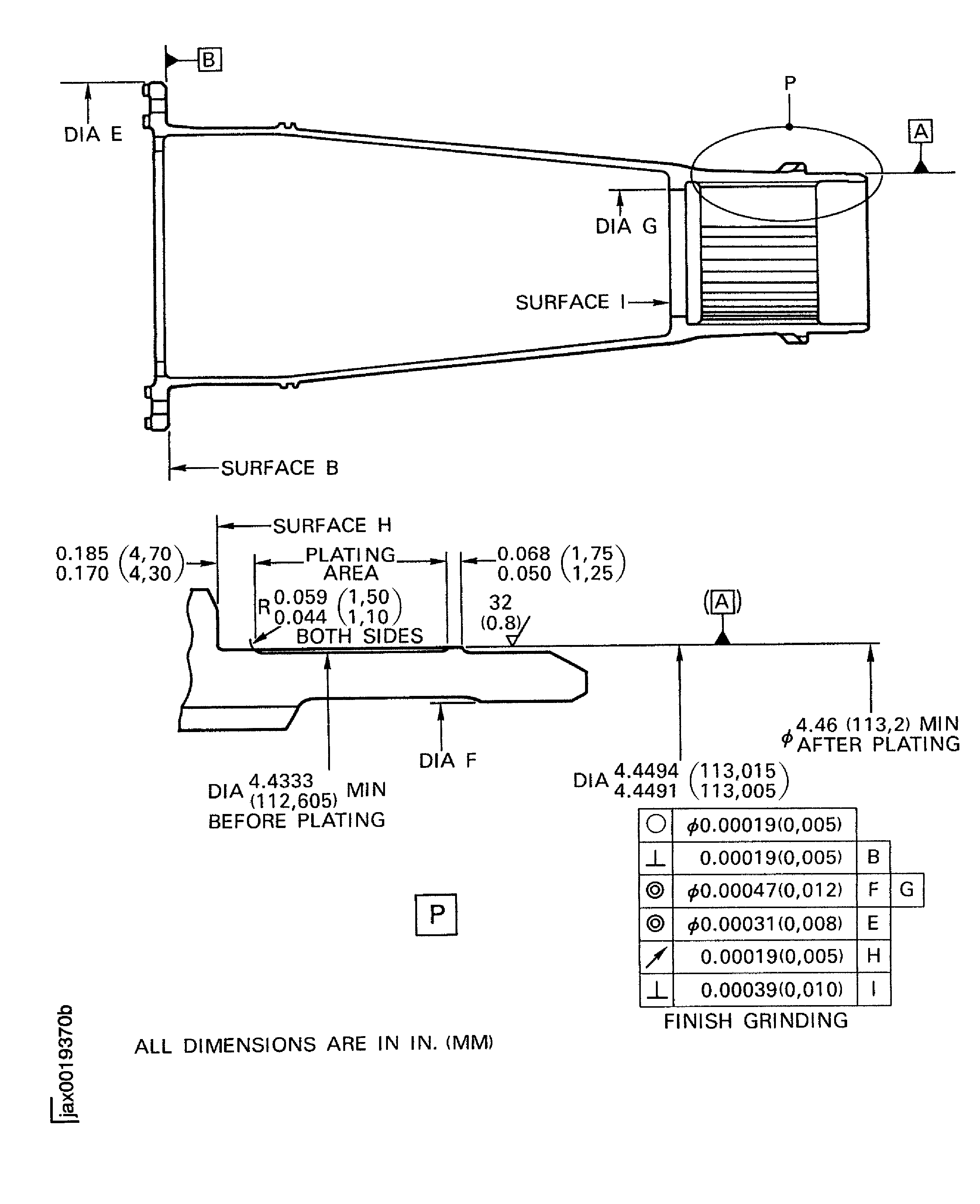 Apply chromium plating - stub shaft assembly