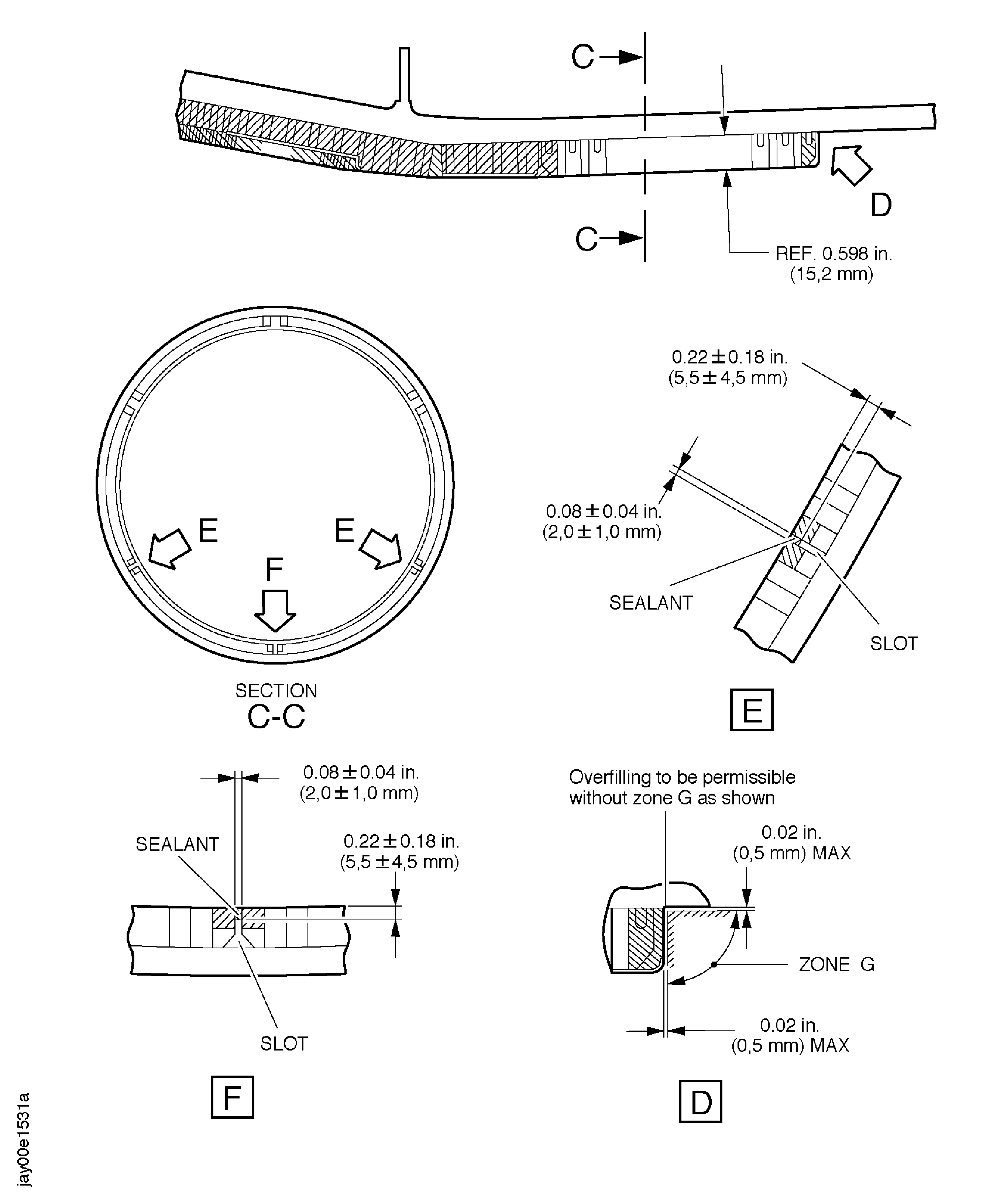 Filling repair of acoustic linings