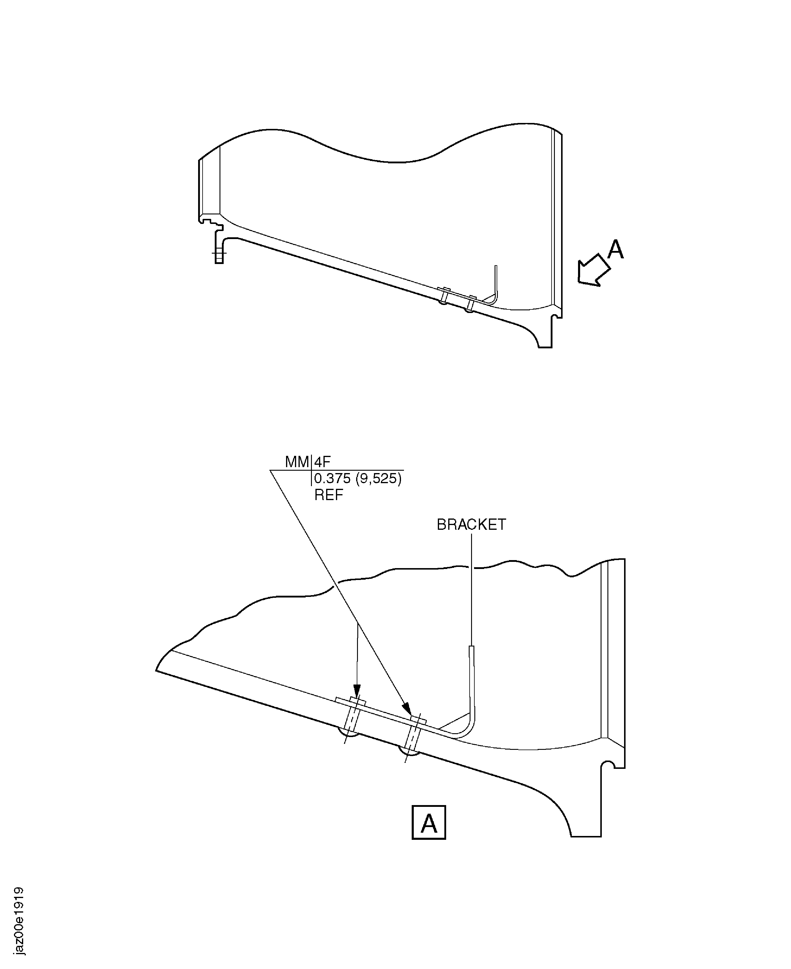 Replacement of the bracket of the No. 1 bearing rear support assembly