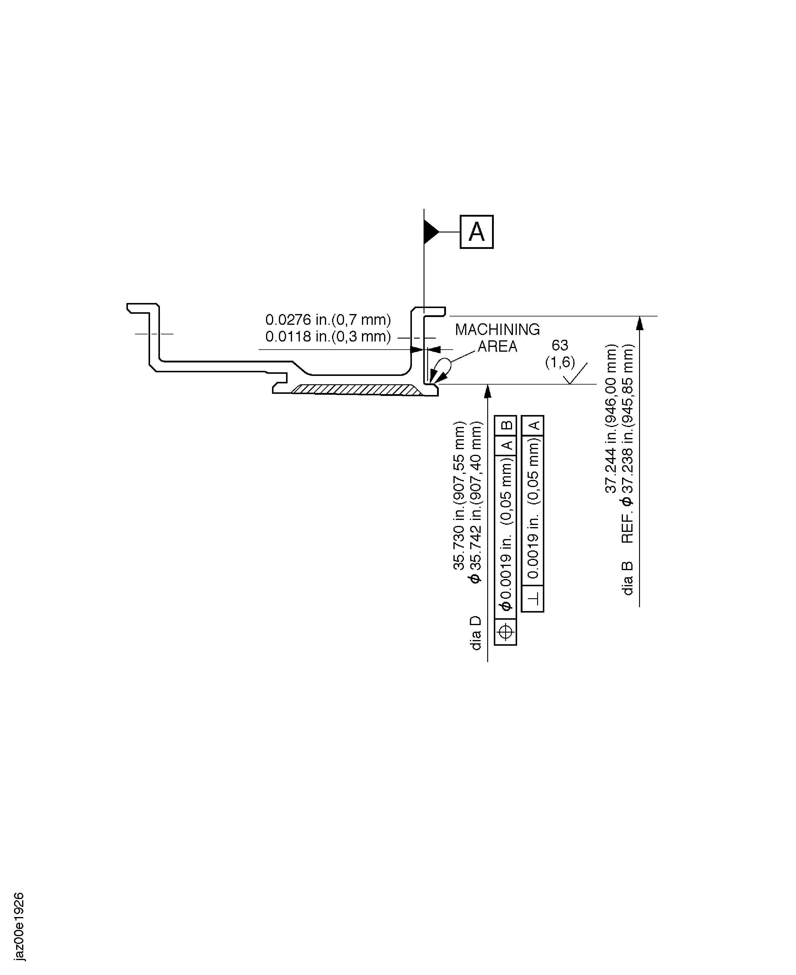 Repair details and machining dimensions before plasma spray