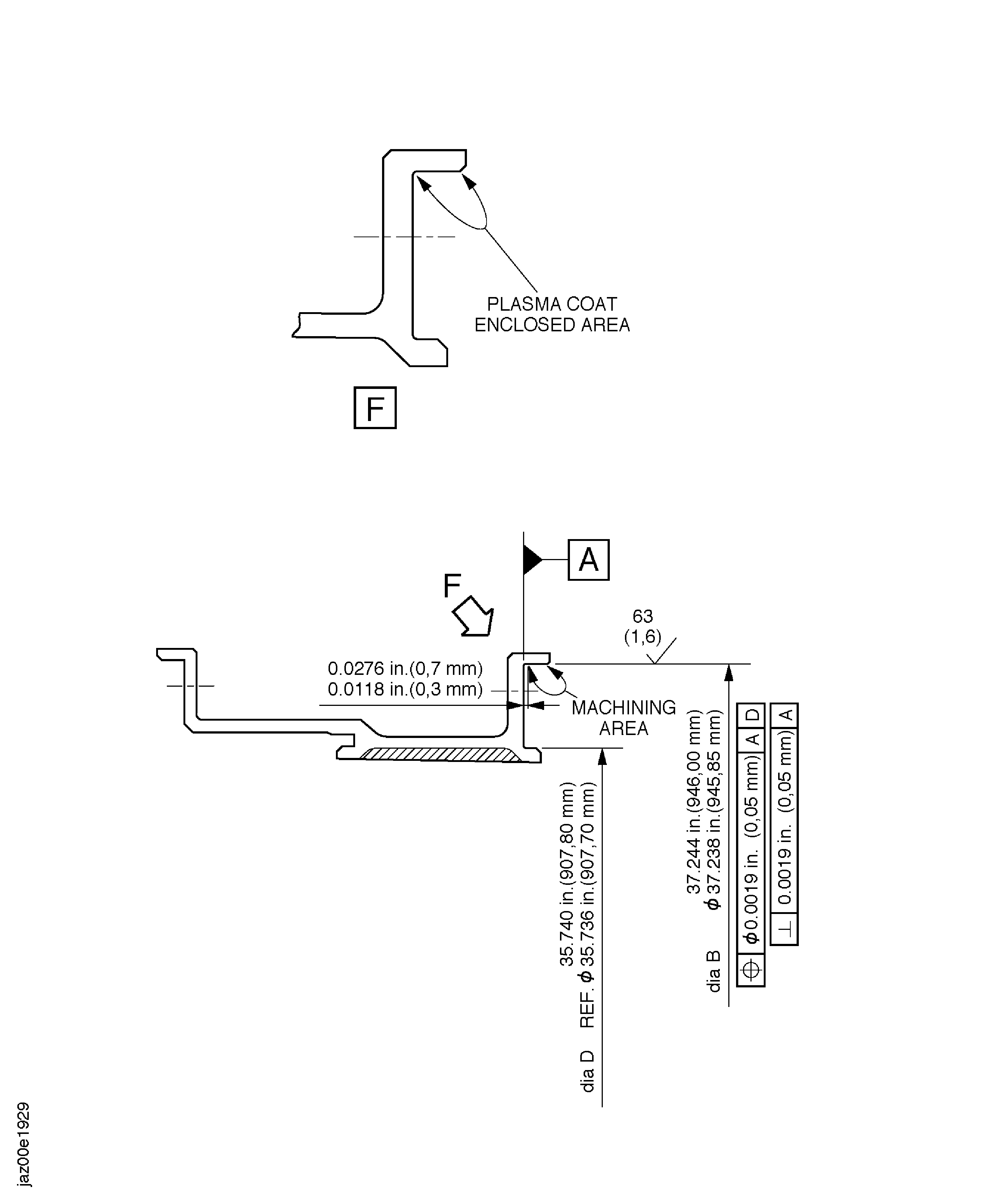 Repair details and finish machining dimensions after plasma spray