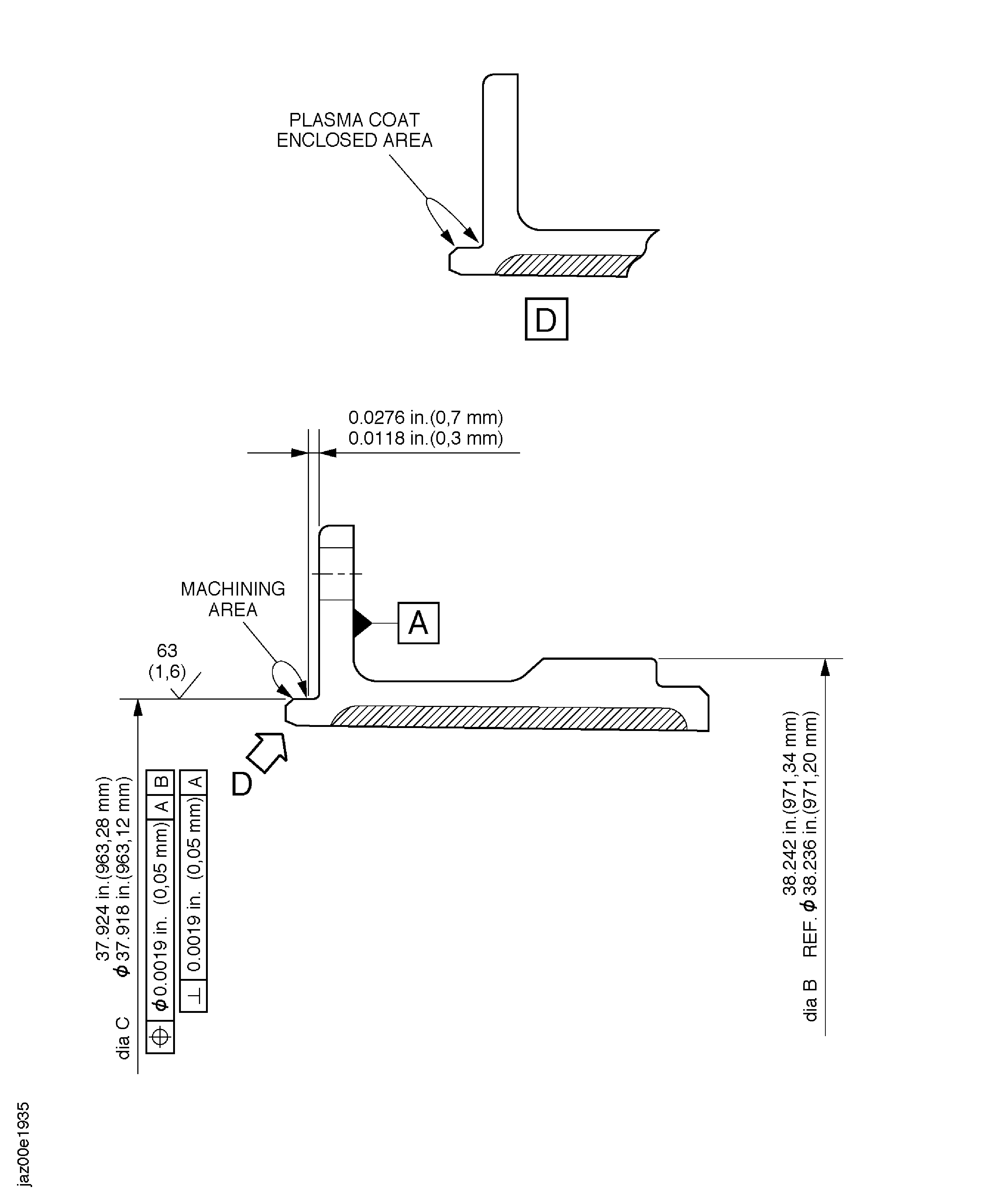 Repair details and finish machining dimensions after plasma spray