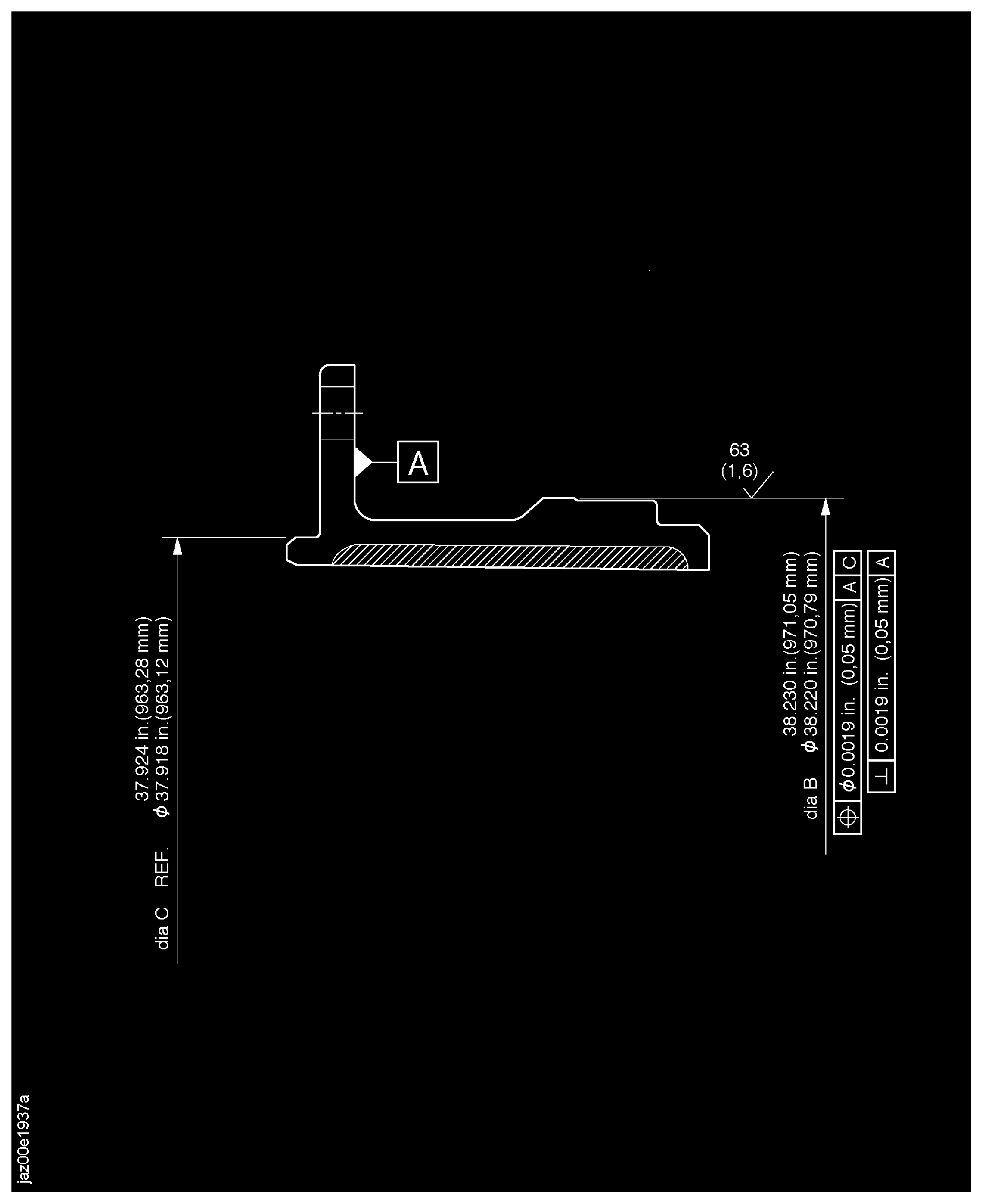 Repair details and machining dimensions before plasma spray
