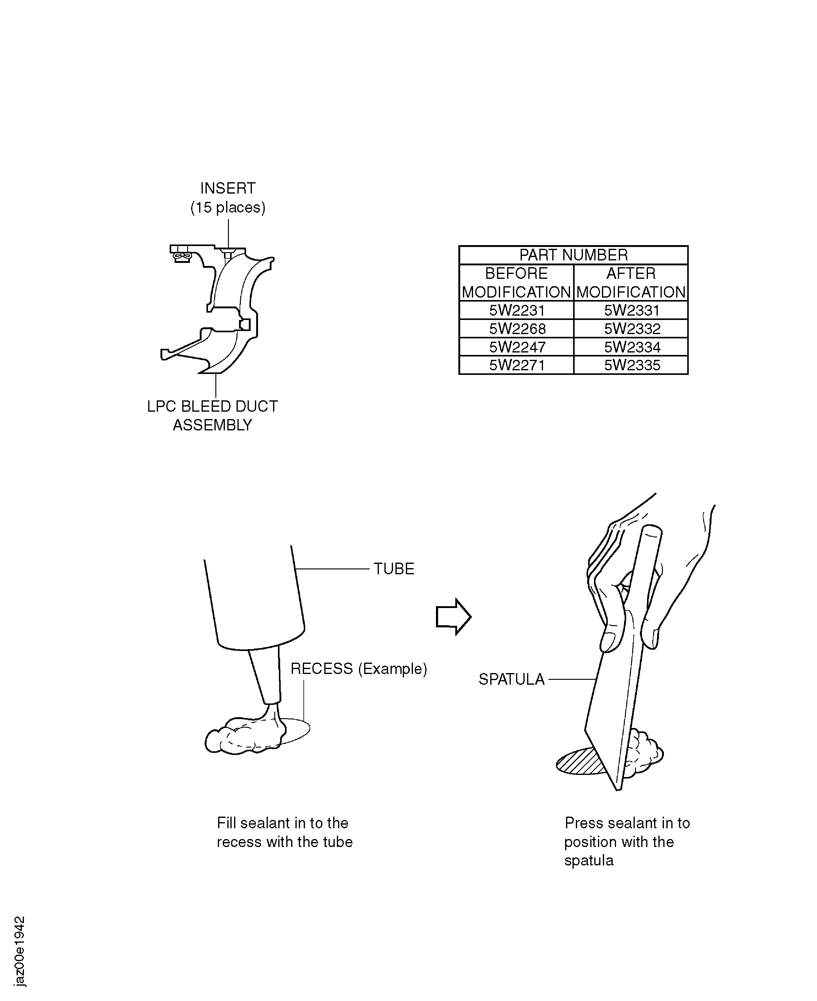Rework and re-identification of LPC Bleed Duct Assembly