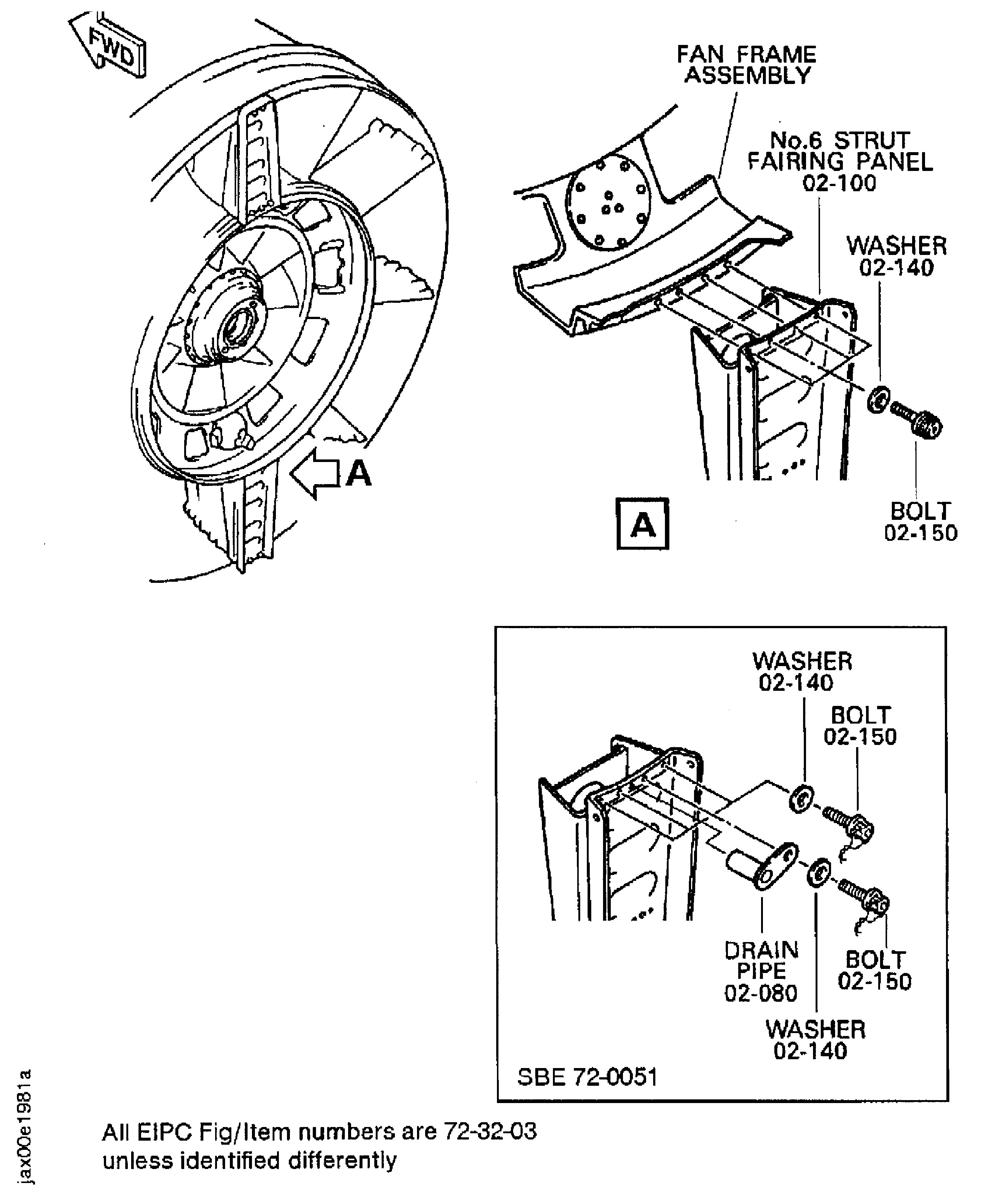 Remove the No. 6 strut fairing panel from the fan frame assembly