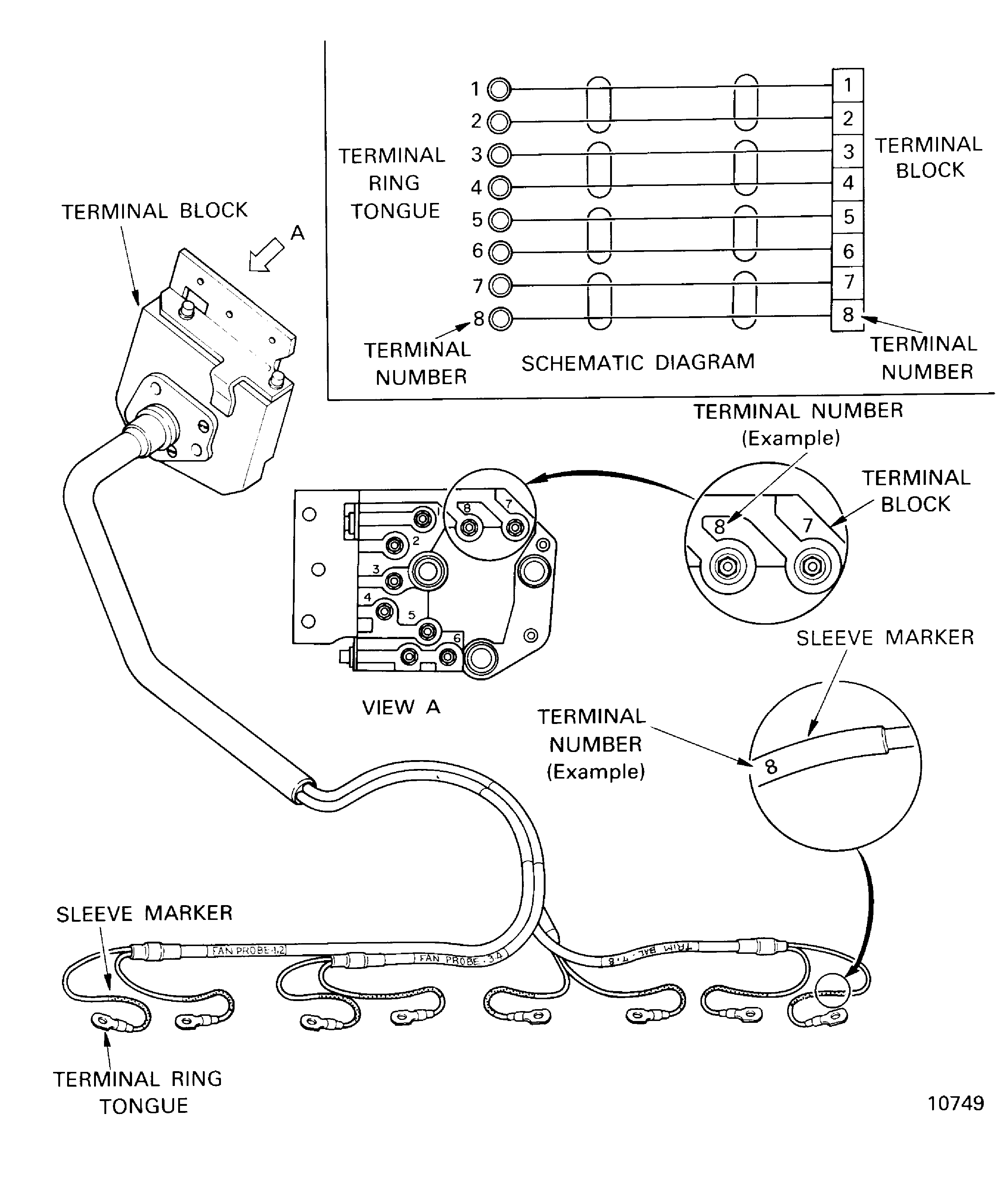 Fan Speed/Trim Balance Probes Harness and Schematic Wiring Diagram