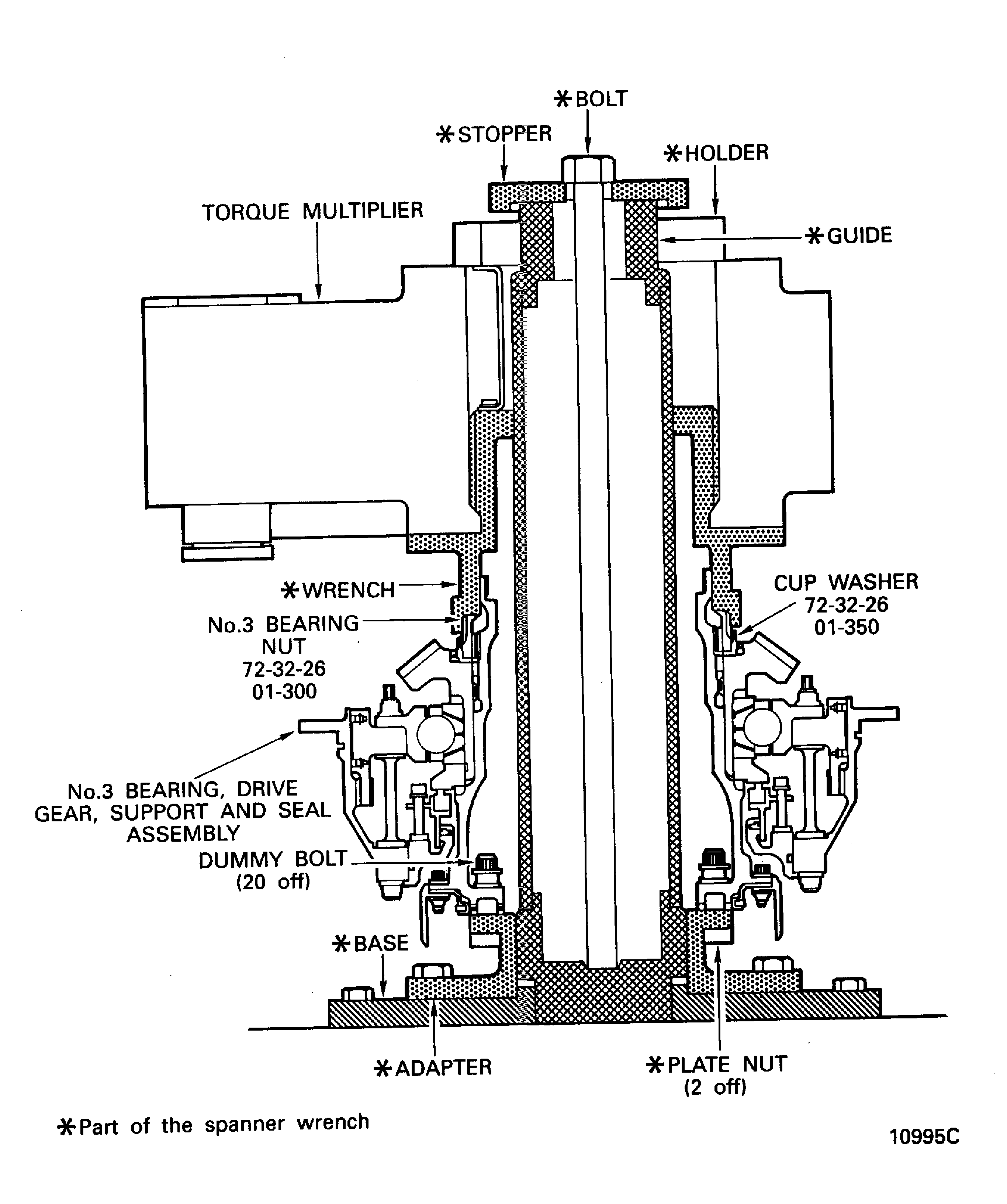Remove the No. 3 bearing nut