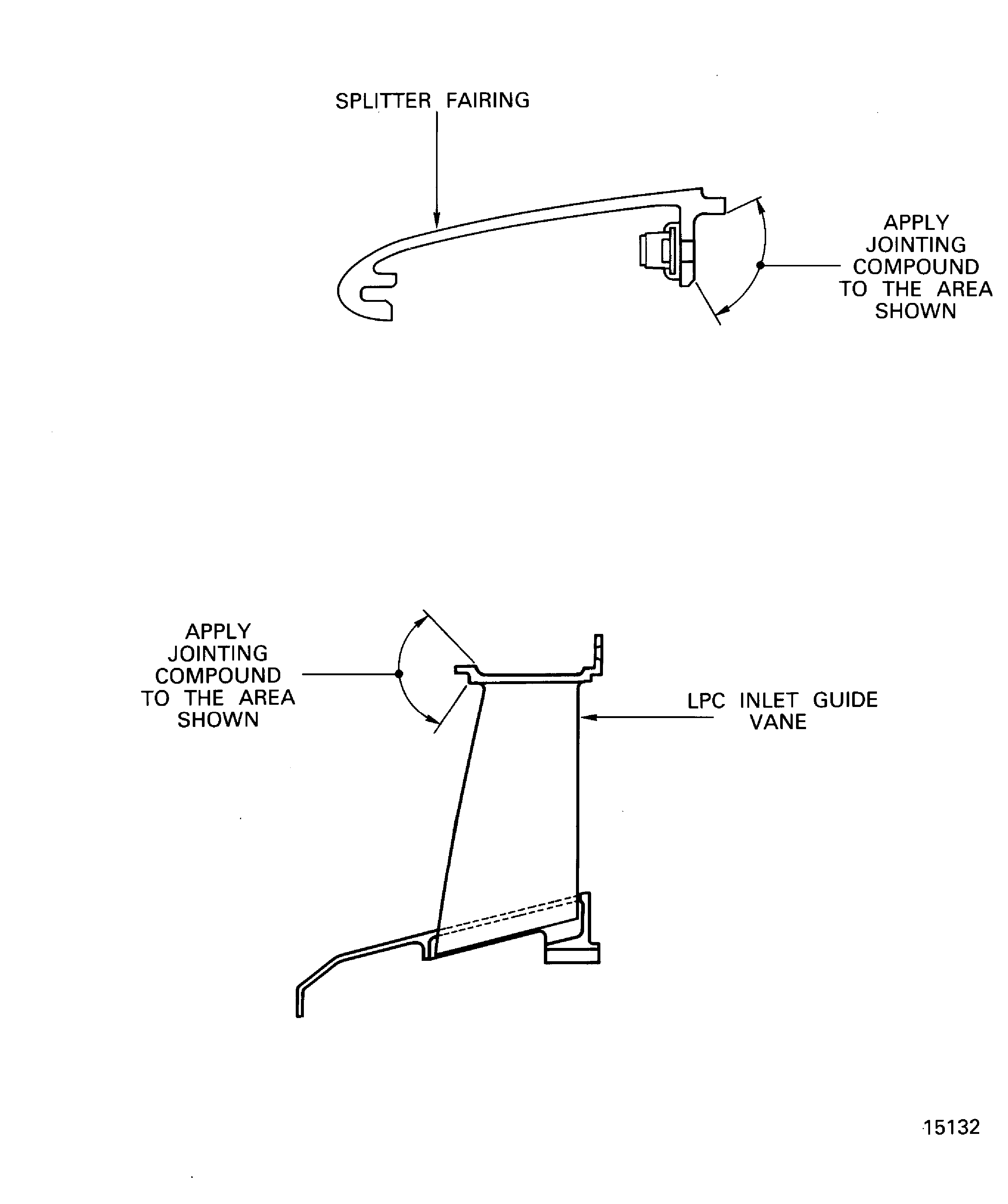 Apply jointing compound to the mating faces on the splitter fairing and the LPC inlet guide vane