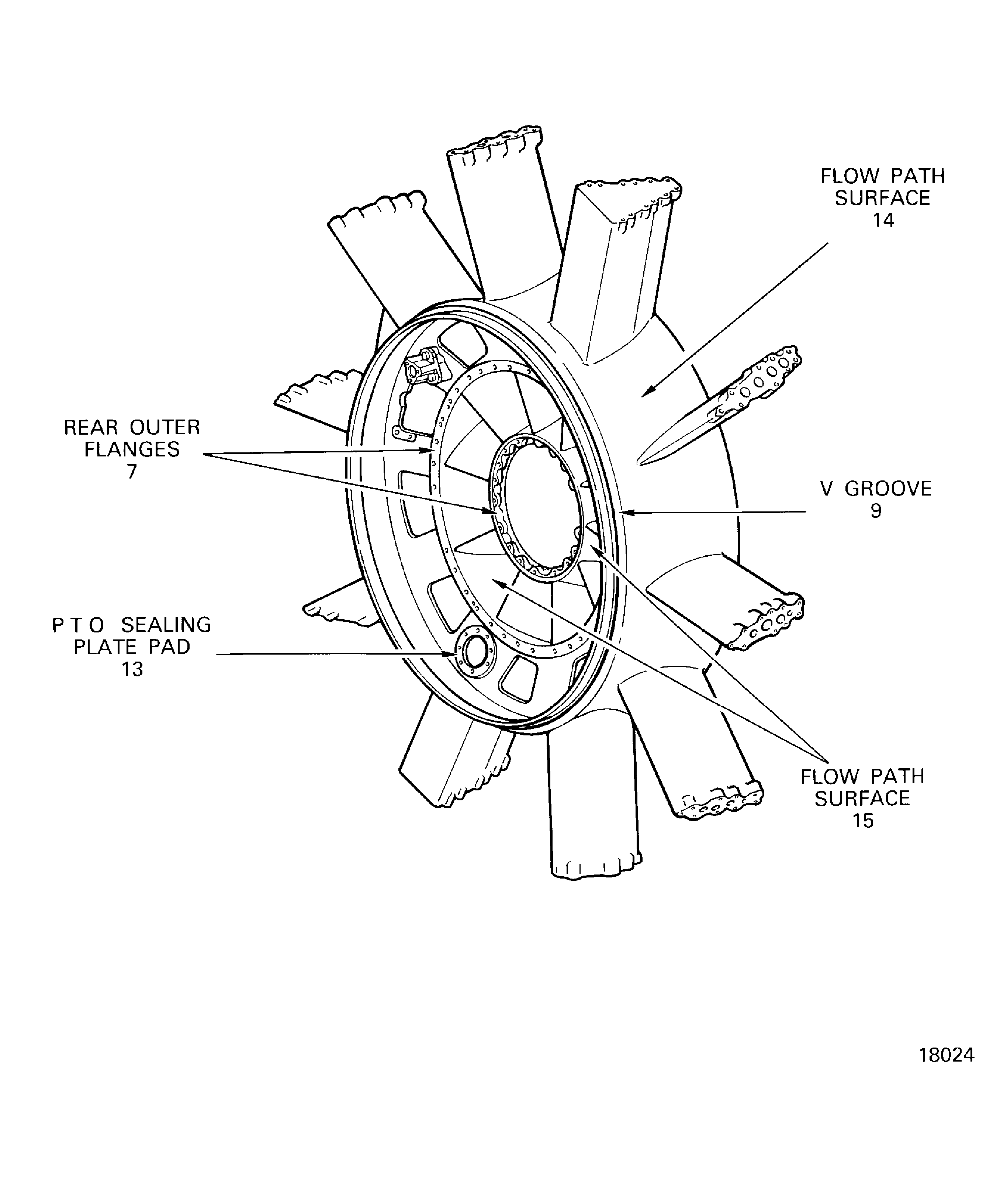 Locations on the fabrication fan frame assembly