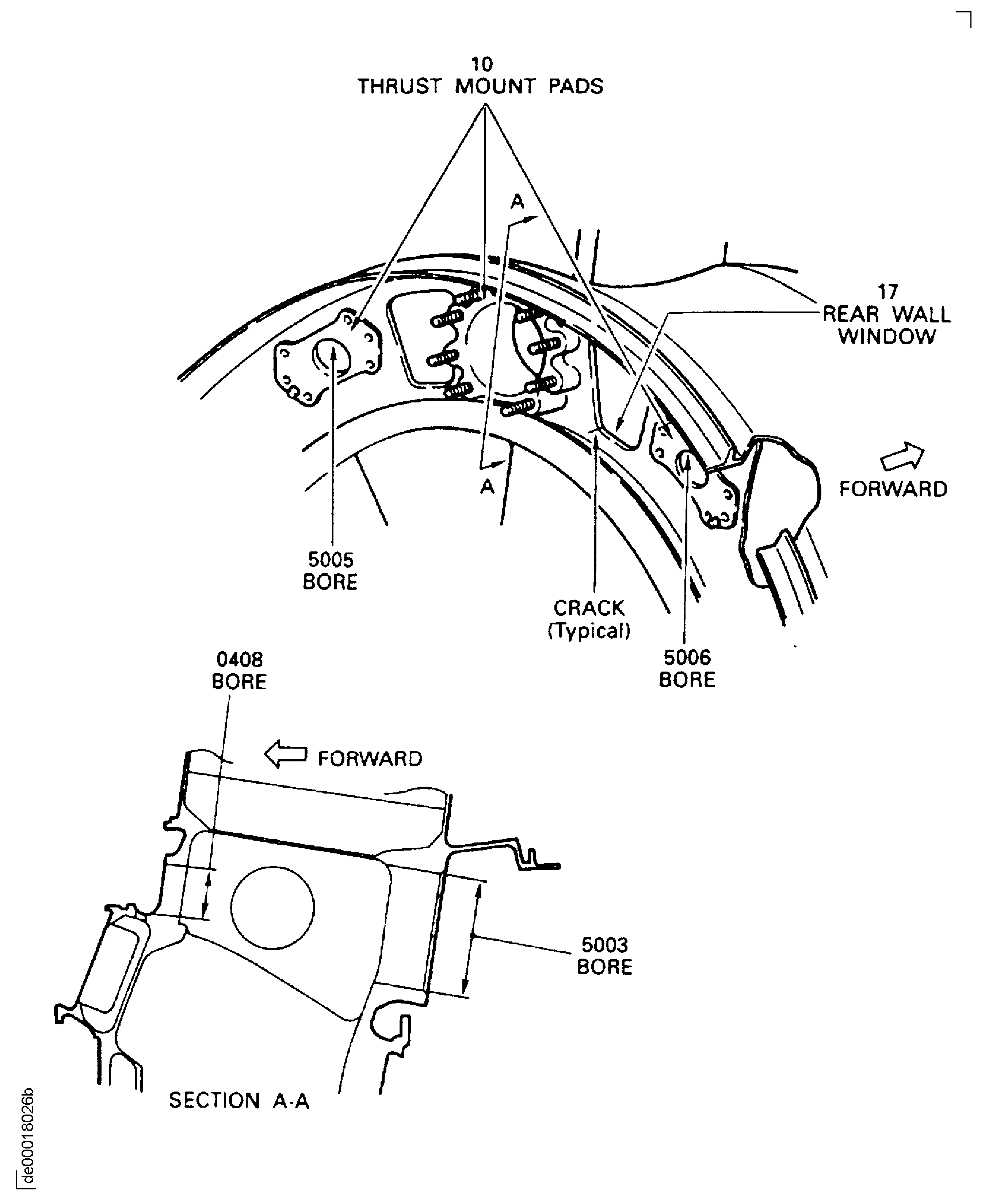Locations on the fabrication fan frame assembly