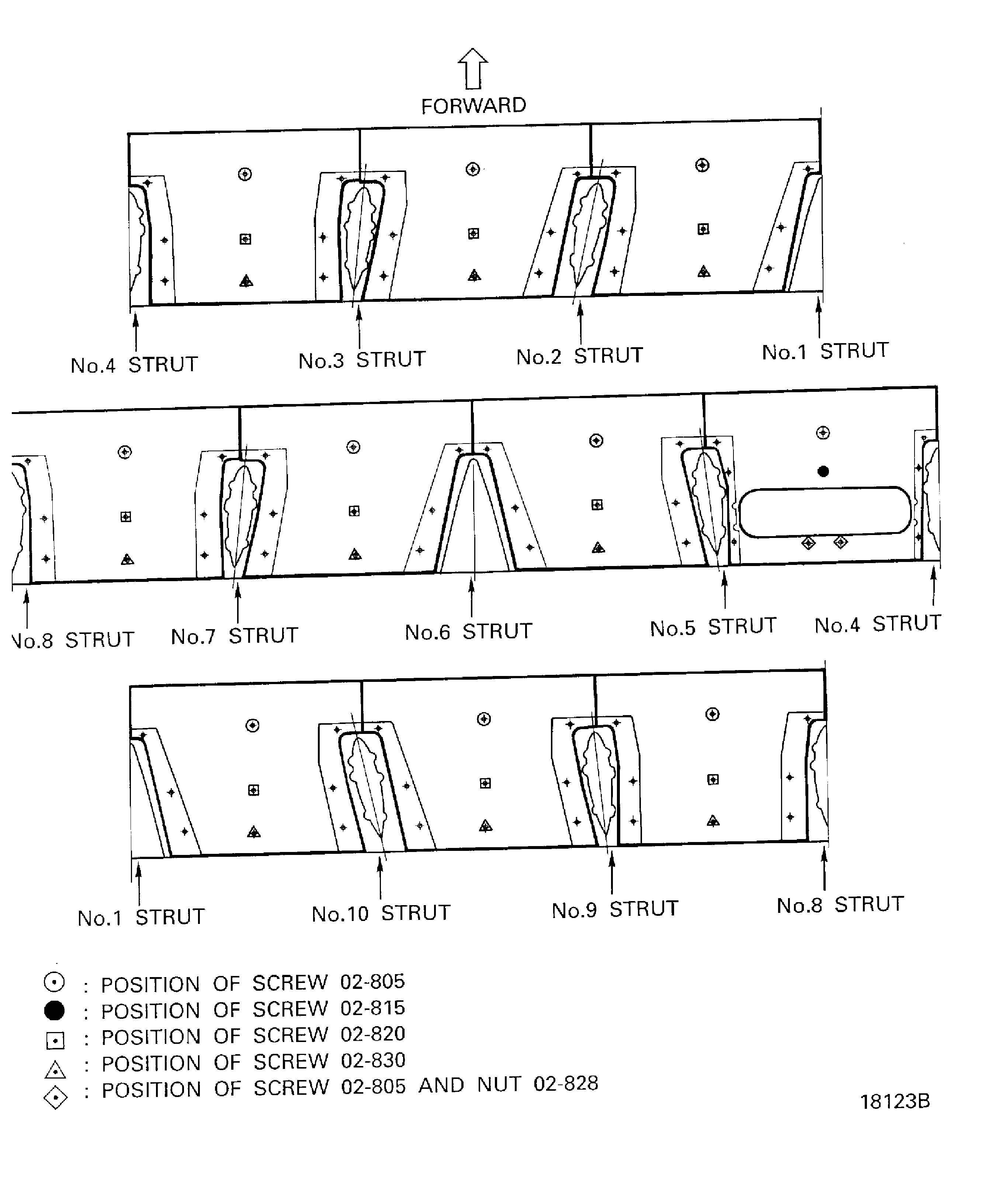 Remove the screws and the nuts which attach the fan case liner panels to the fan case