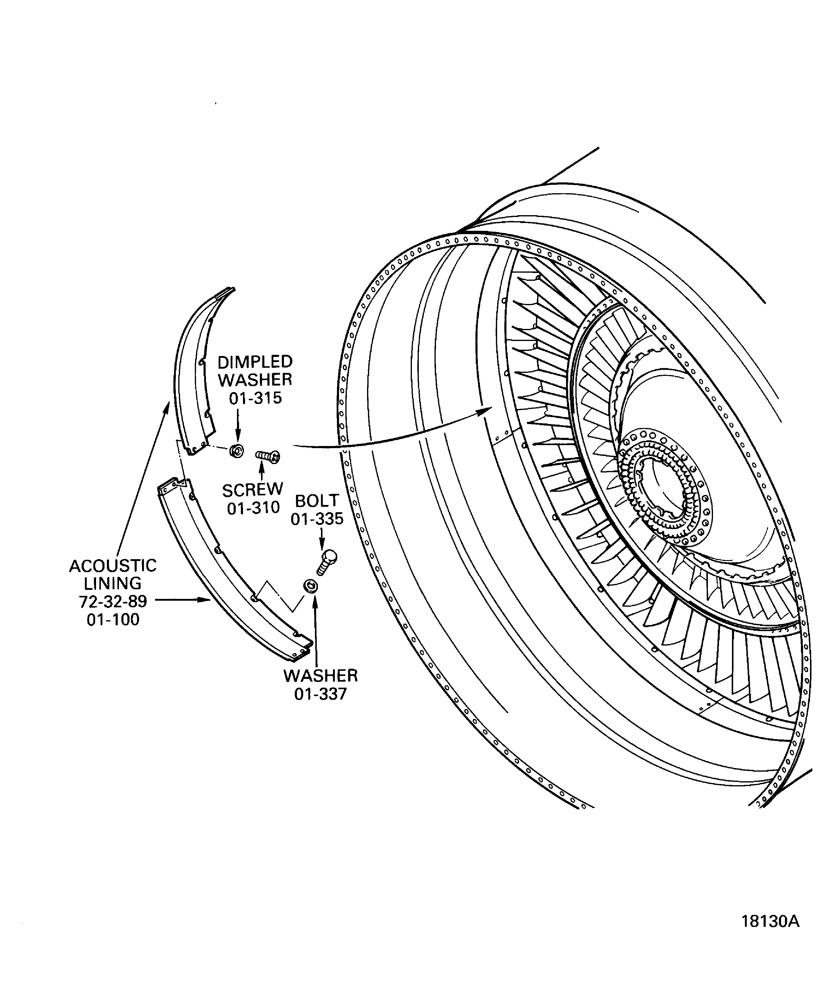 Remove the acoustic linings from the FEGVs