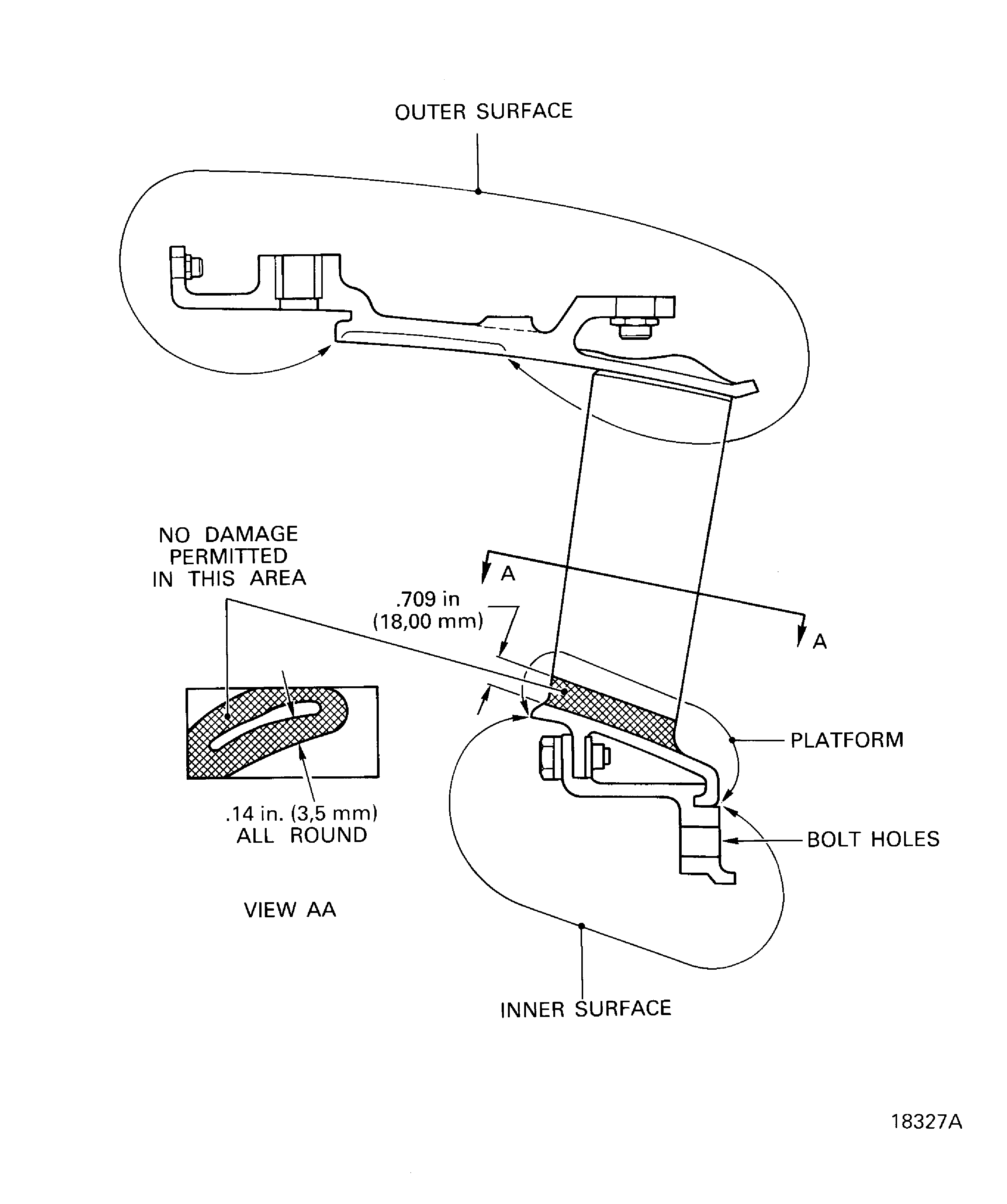 Location on the LP compressor stage 2.5 stator assembly