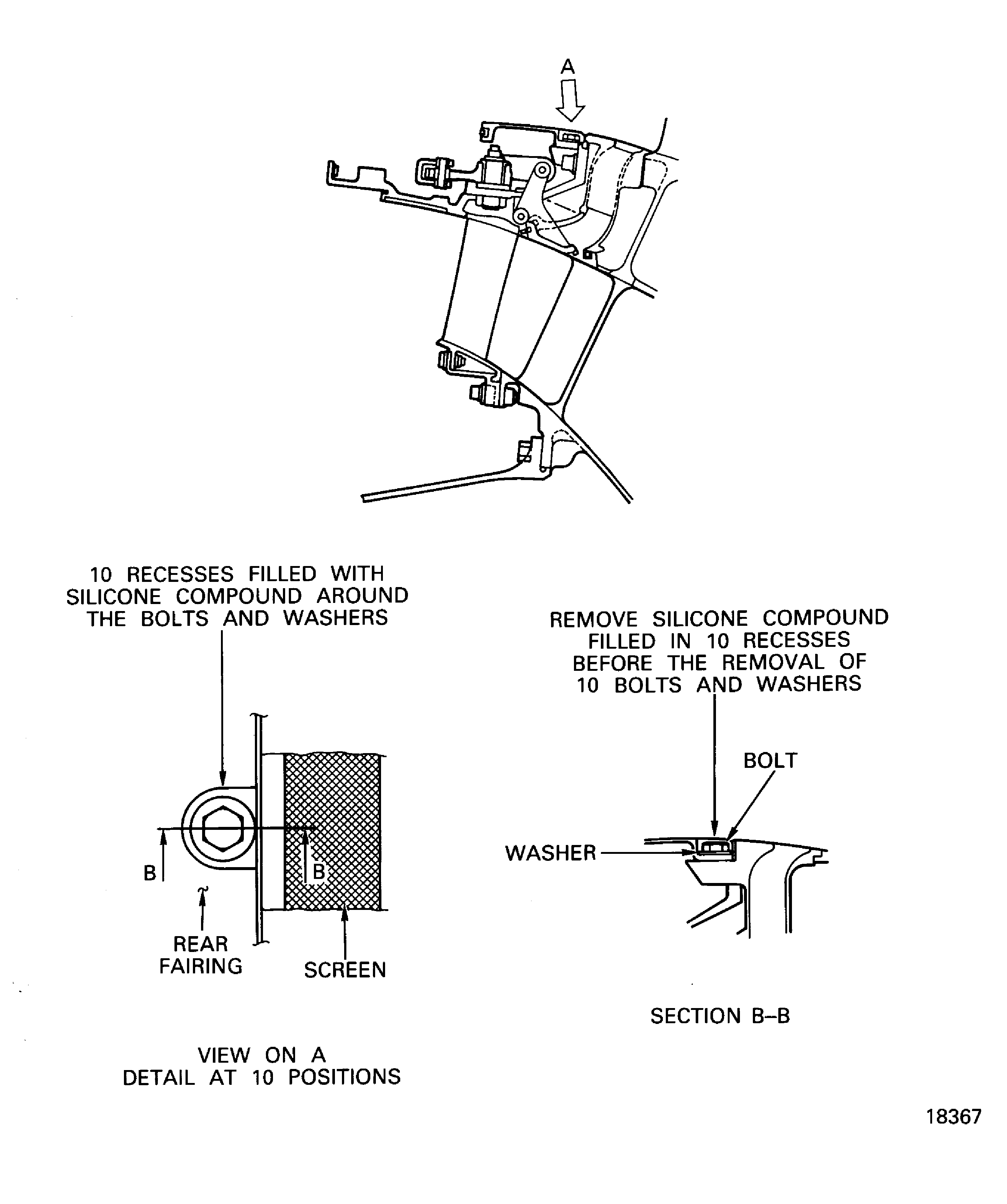 Remove the silicone compound from the rear fairing