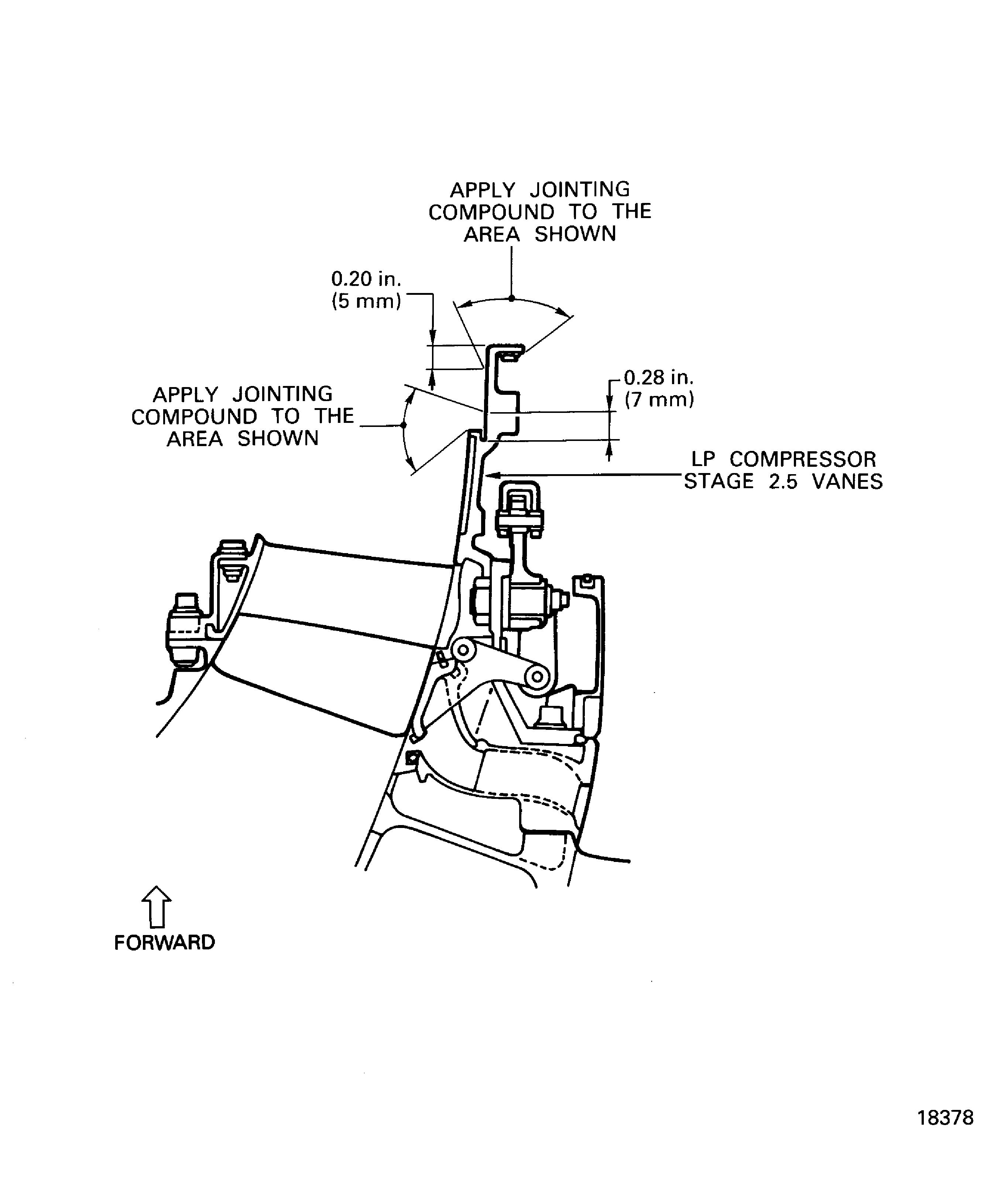 Apply Jointing Compound to the Mating Faces on the LP Compressor Stage 2.5 Vanes