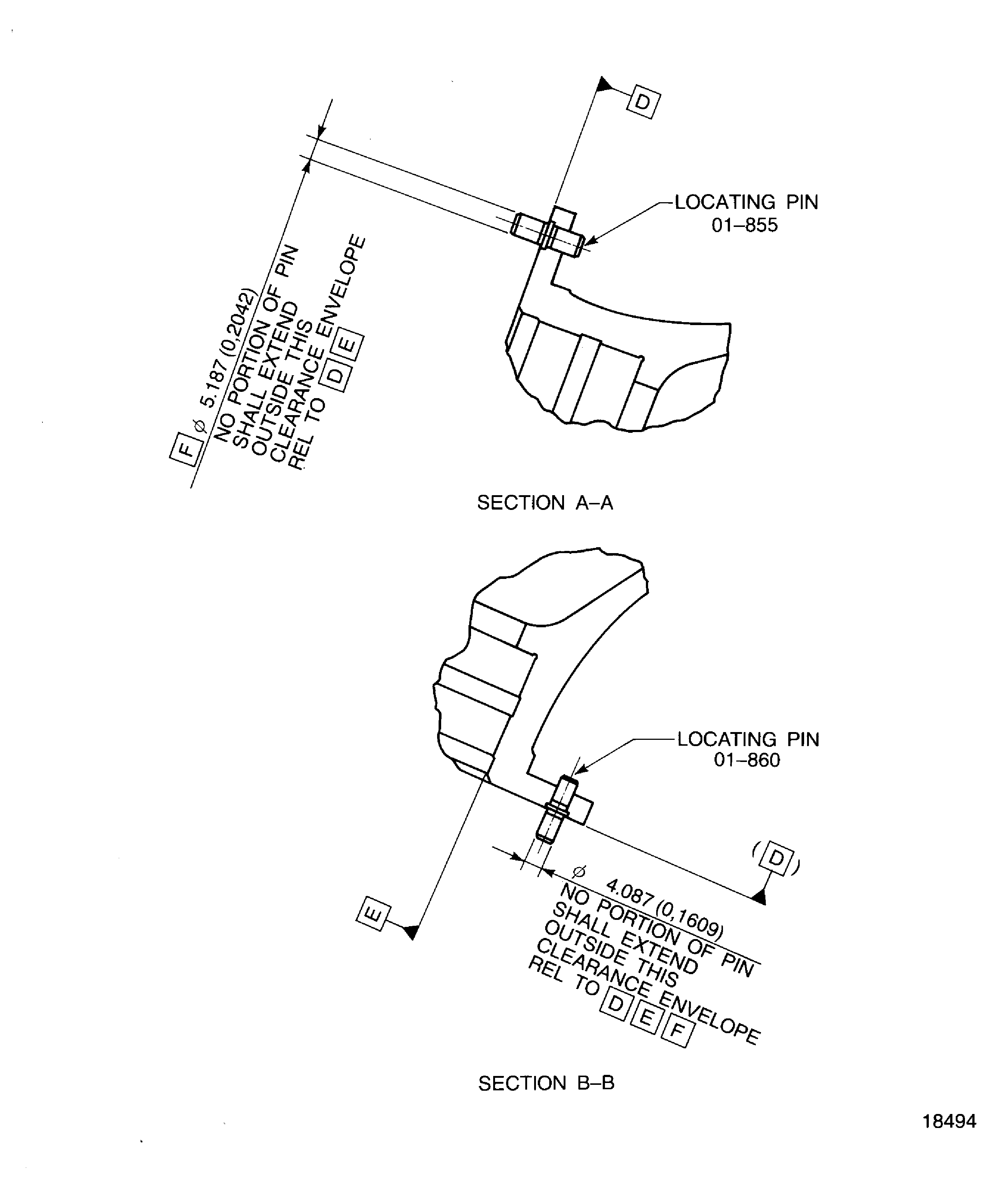 Replacement of the locating pin