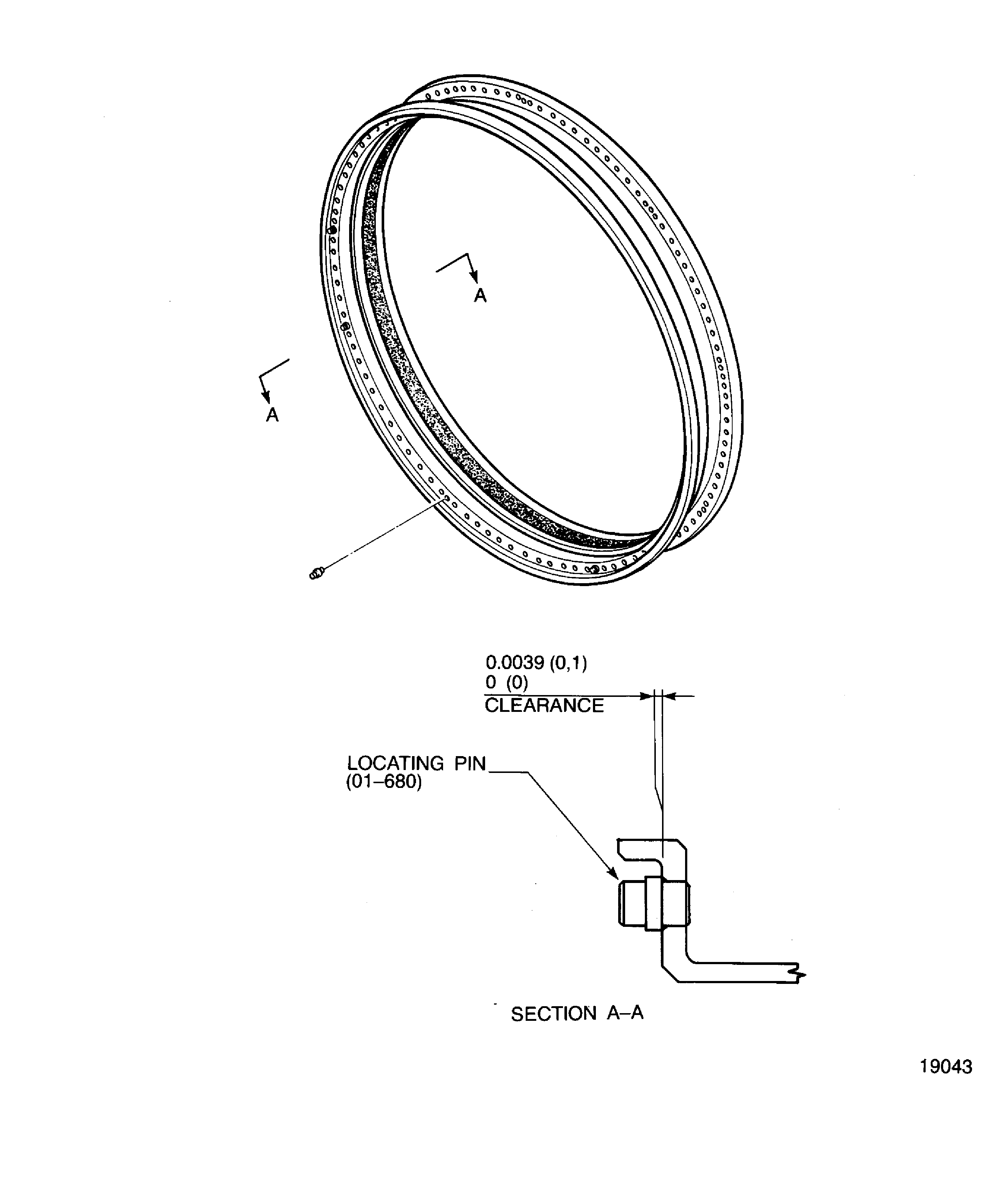 Replacement of the locating pin of the LPC rear case